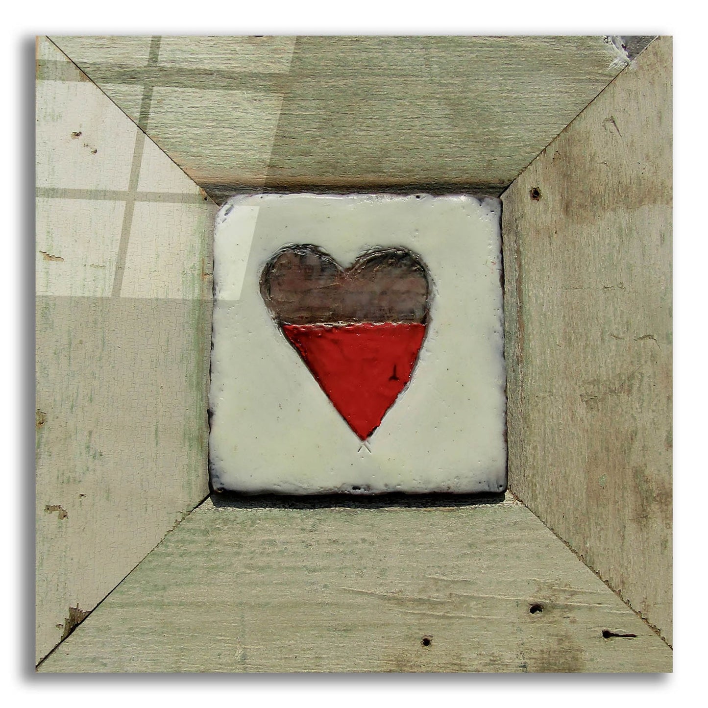 Epic Art 'Hearts' Desire Antique White' by LovIsArt, Acrylic Glass Wall Art,36x36