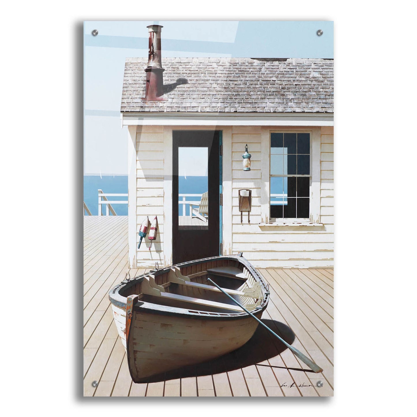 Epic Art 'Boat on the Dock' by Zhen-Huan Lu, Acrylic Glass Wall Art
