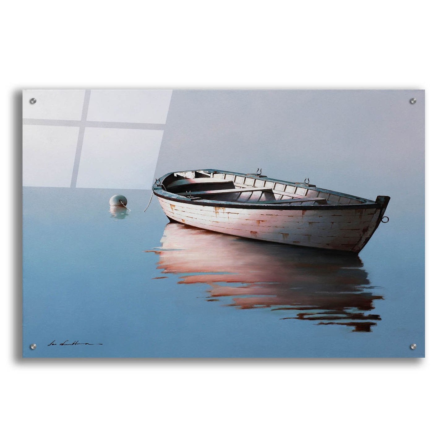 Epic Art 'Lonely Boat 2017' by Zhen-Huan Lu, Acrylic Glass Wall Art