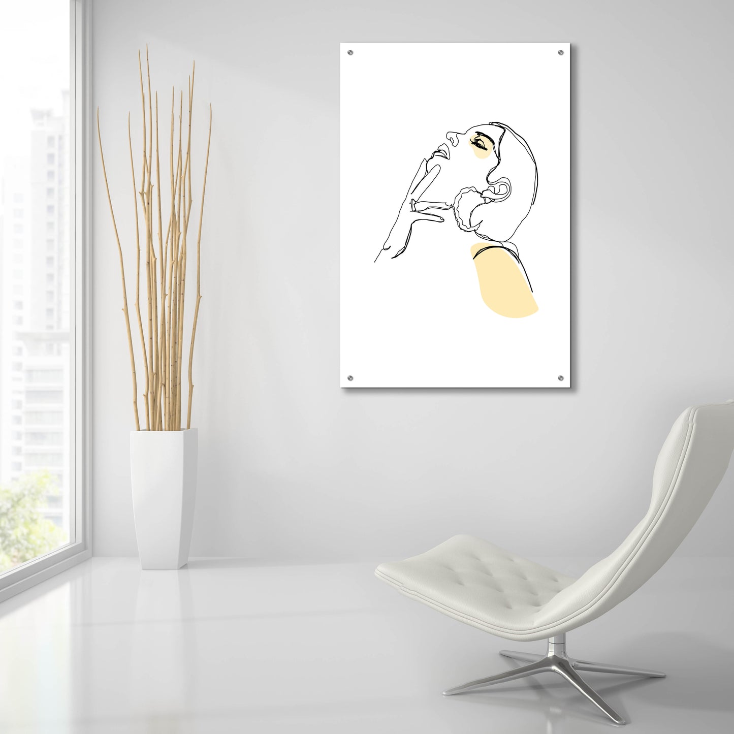 Epic Art 'Linear Extasis Woman Portrait 2' by Sabrina Balbuena, Acrylic Glass Wall Art,24x36