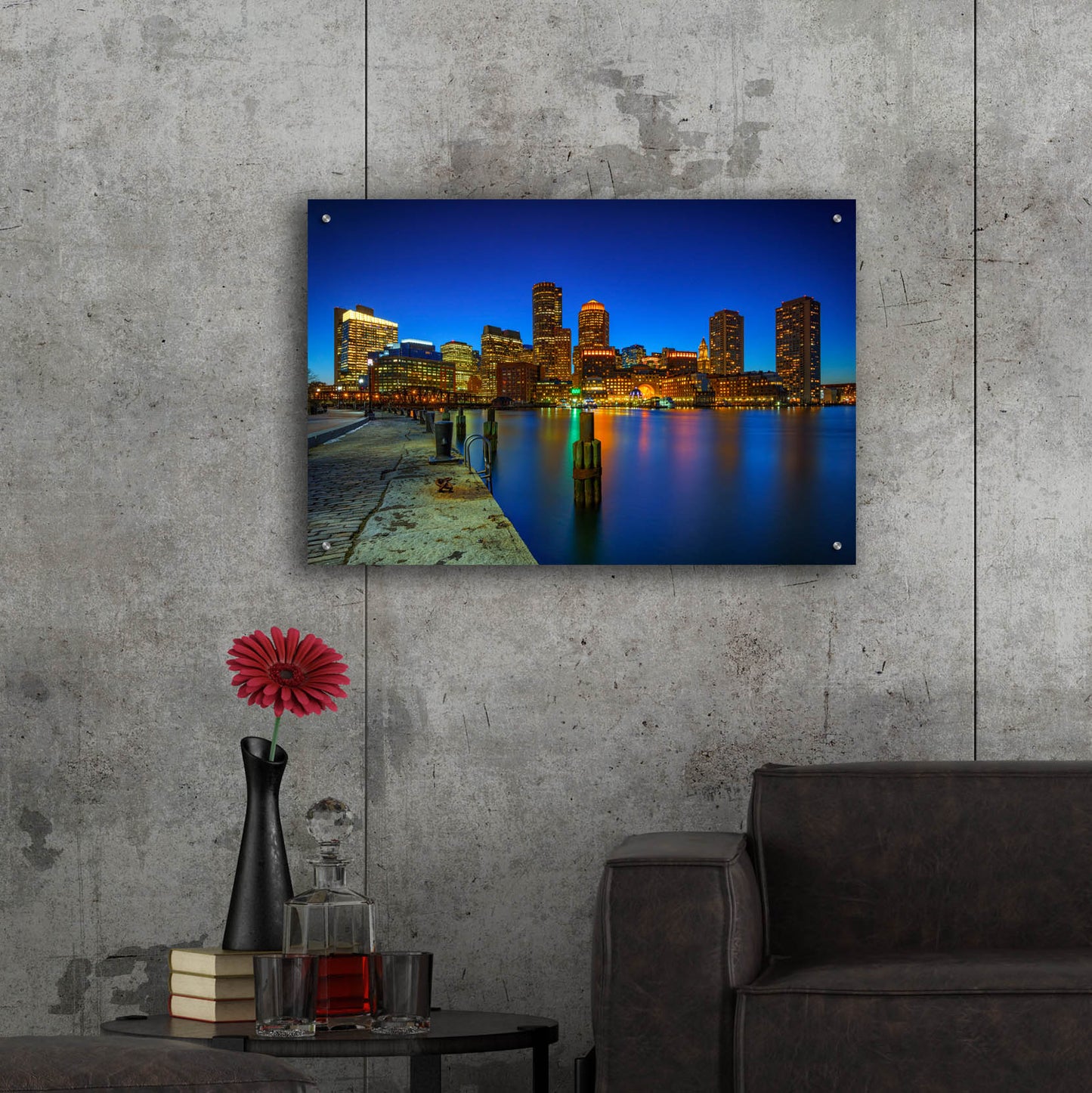Epic Art 'Boston Twilight at Fan Pier' by Rick Berk, Acrylic Glass Wall Art,36x24