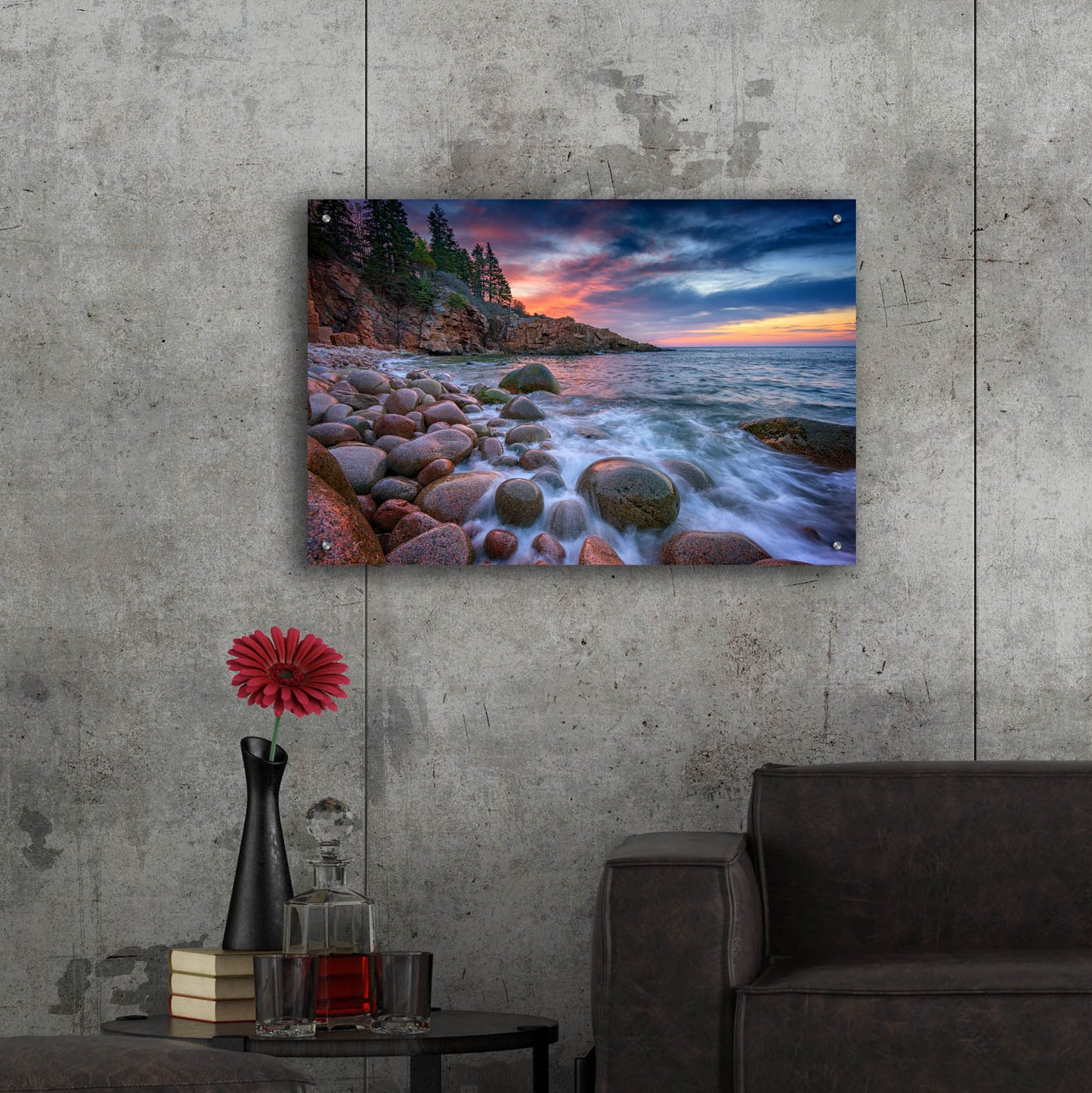 Epic Art 'Sunrise in Monument Cove' by Rick Berk, Acrylic Glass Wall Art,36x24