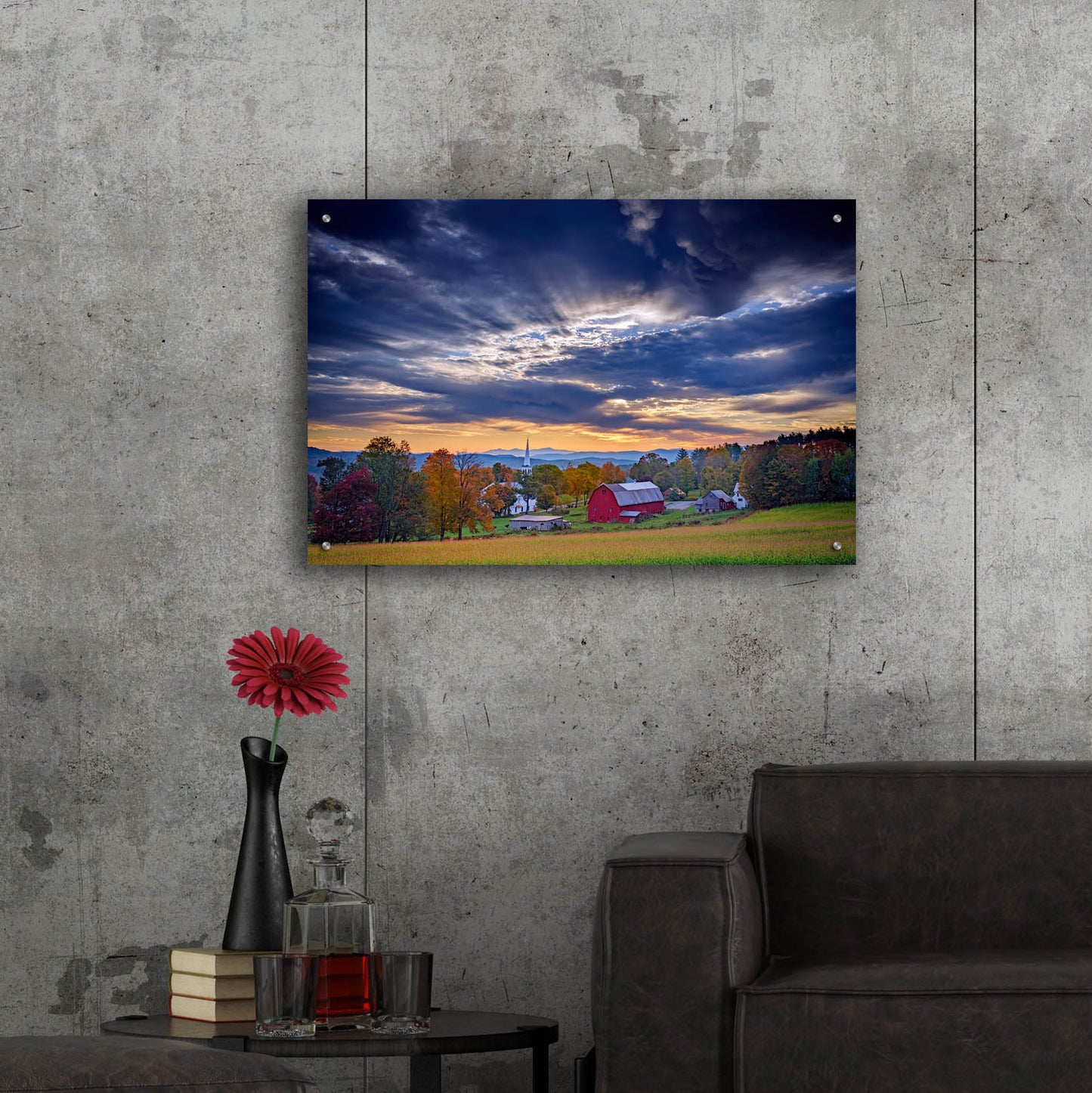 Epic Art 'October Sky in Peacham Vermont' by Rick Berk, Acrylic Glass Wall Art,36x24