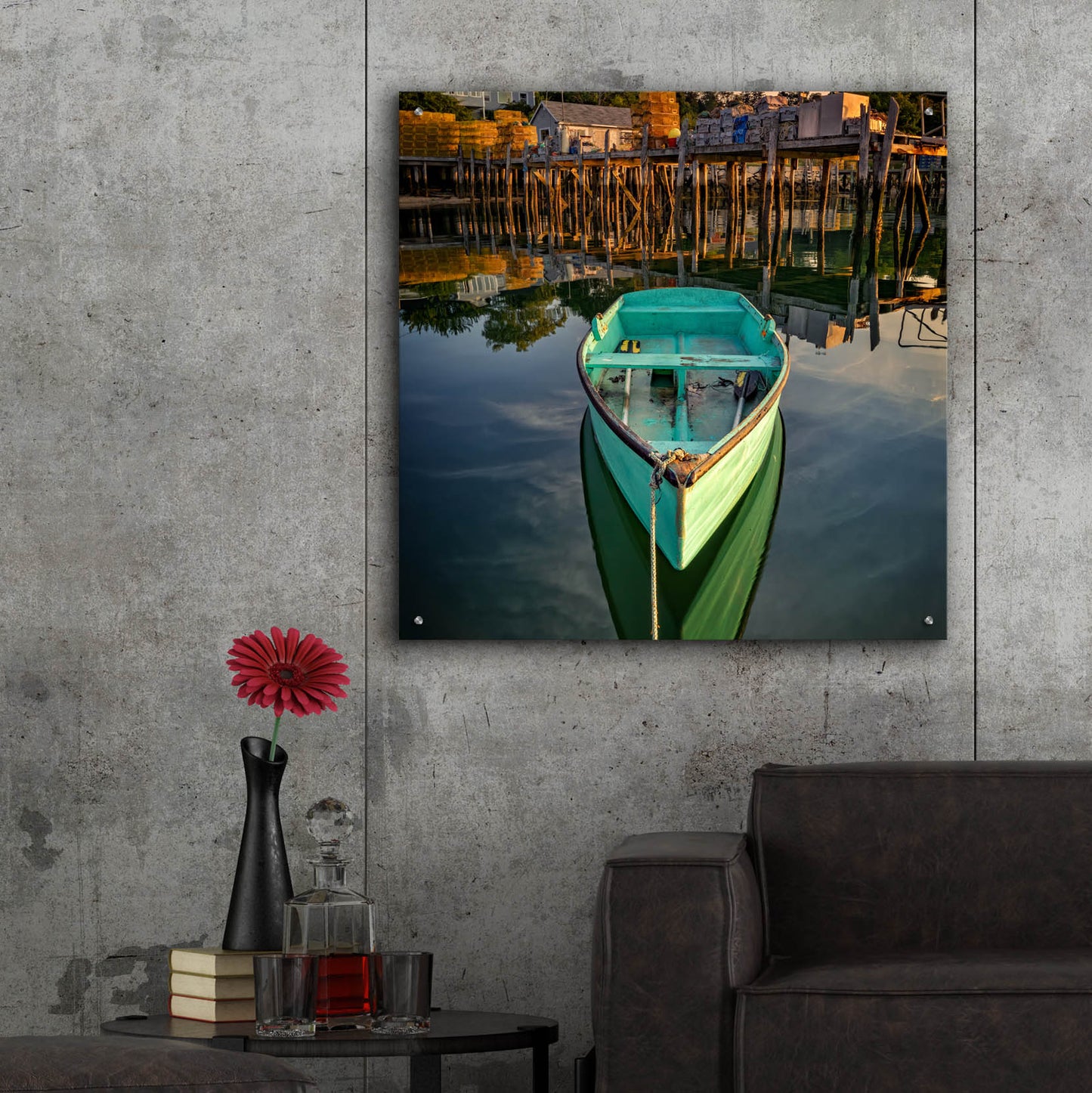 Epic Art 'Morning in Friendship Harbor SQ' by Rick Berk, Acrylic Glass Wall Art,36x36