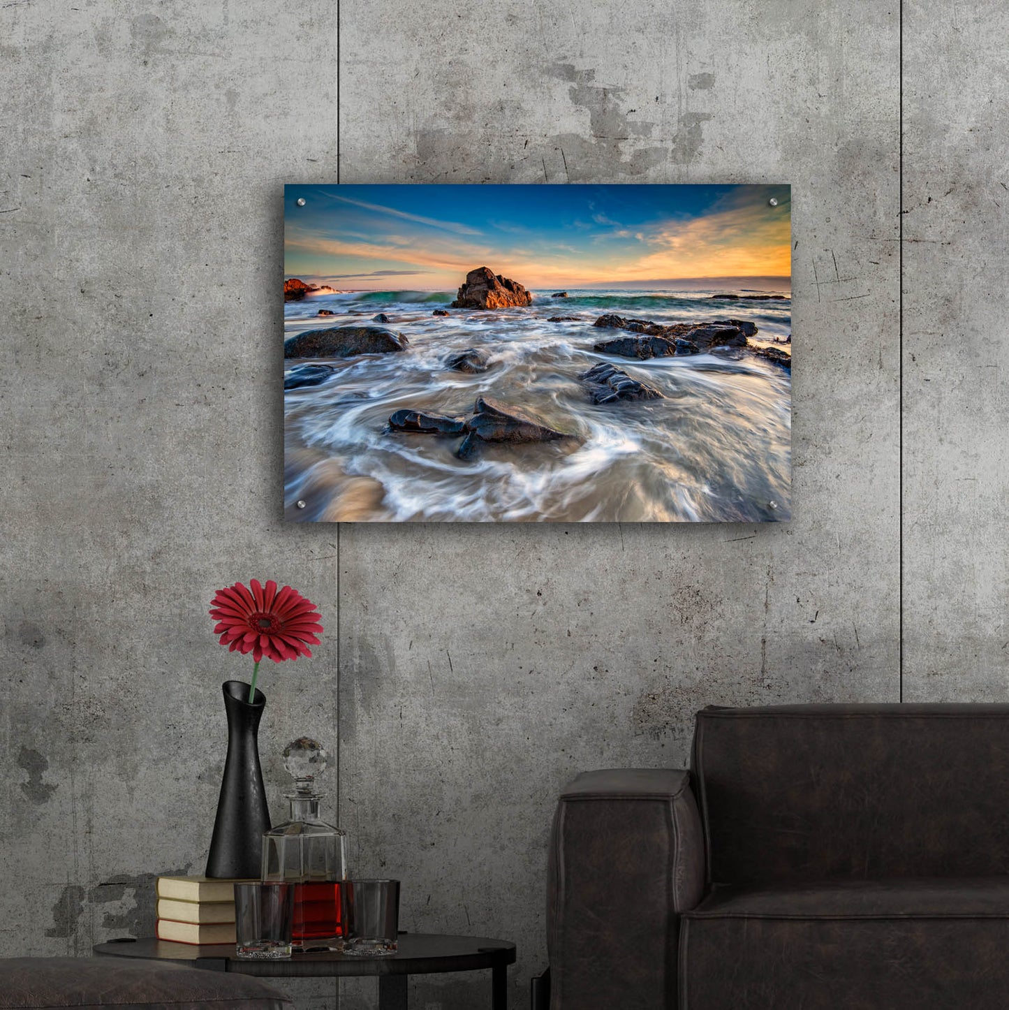 Epic Art 'December Morning on Marginal Way' by Rick Berk, Acrylic Glass Wall Art,36x24
