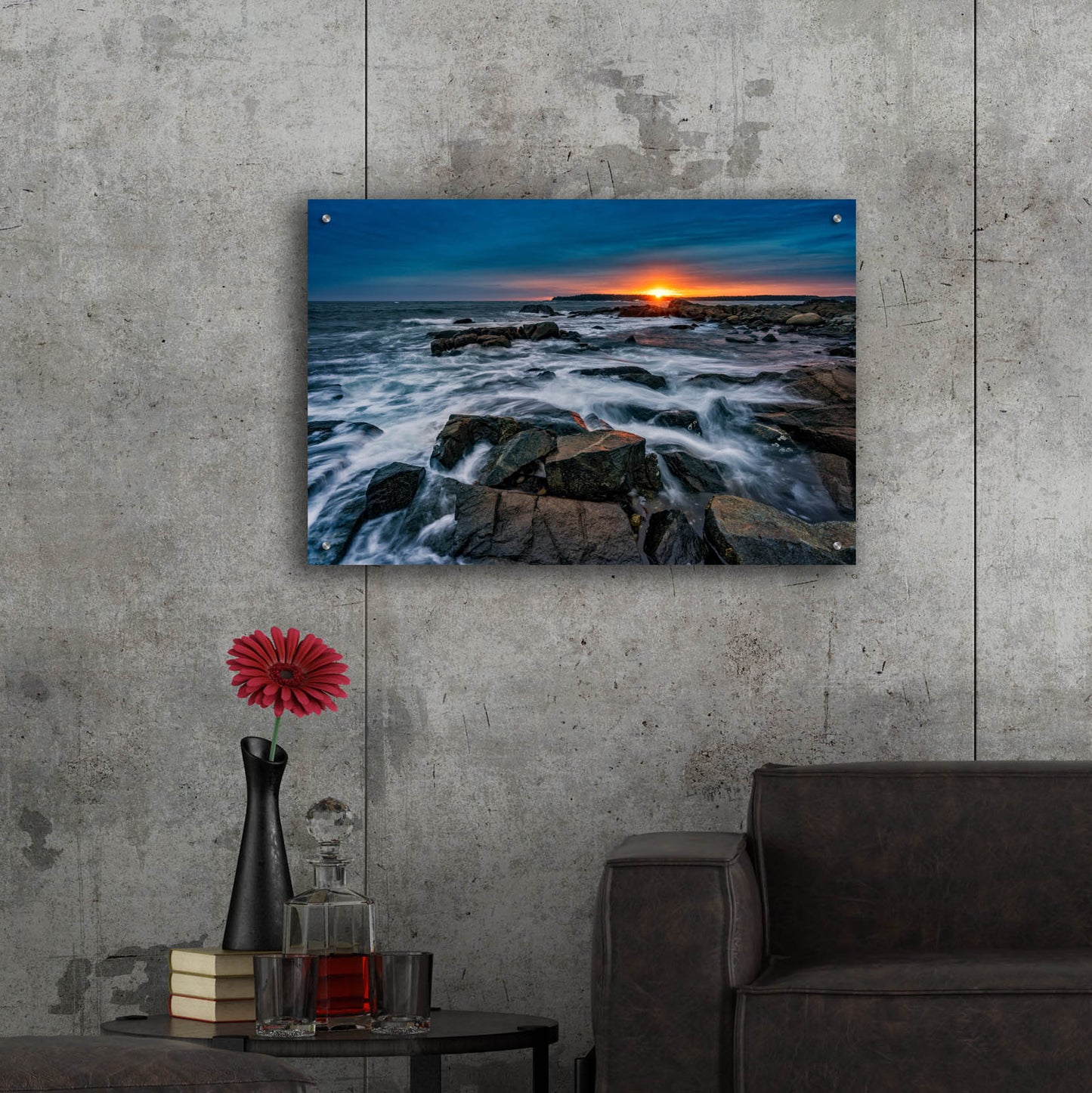 Epic Art 'Sunset Over Vinalhaven' by Rick Berk, Acrylic Glass Wall Art,36x24
