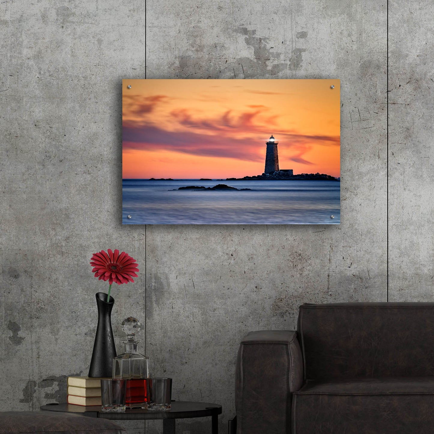 Epic Art 'Whaleback Lighthouse' by Rick Berk, Acrylic Glass Wall Art,36x24