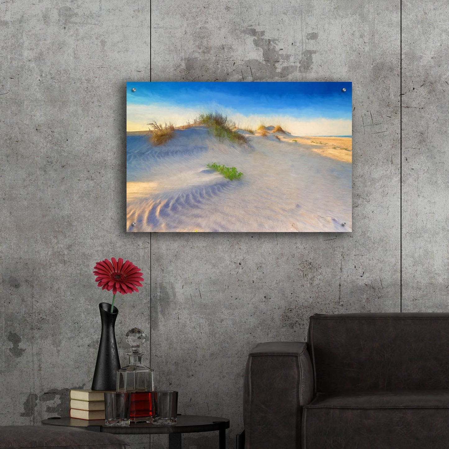 Epic Art 'Bodie Island Dunes Oil Painting' by Rick Berk, Acrylic Glass Wall Art,36x24