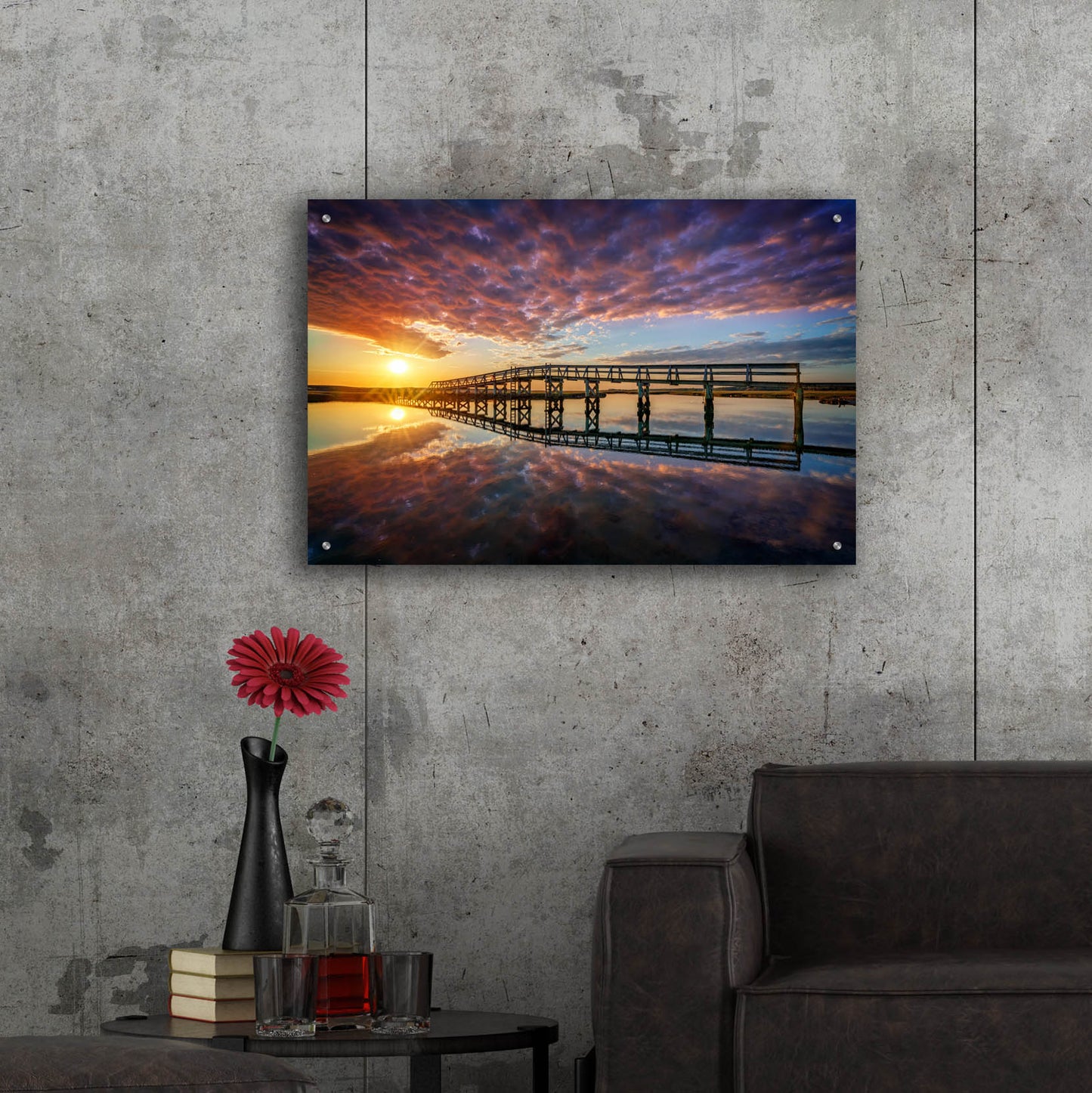Epic Art 'Across the Bridge' by Rick Berk, Acrylic Glass Wall Art,36x24