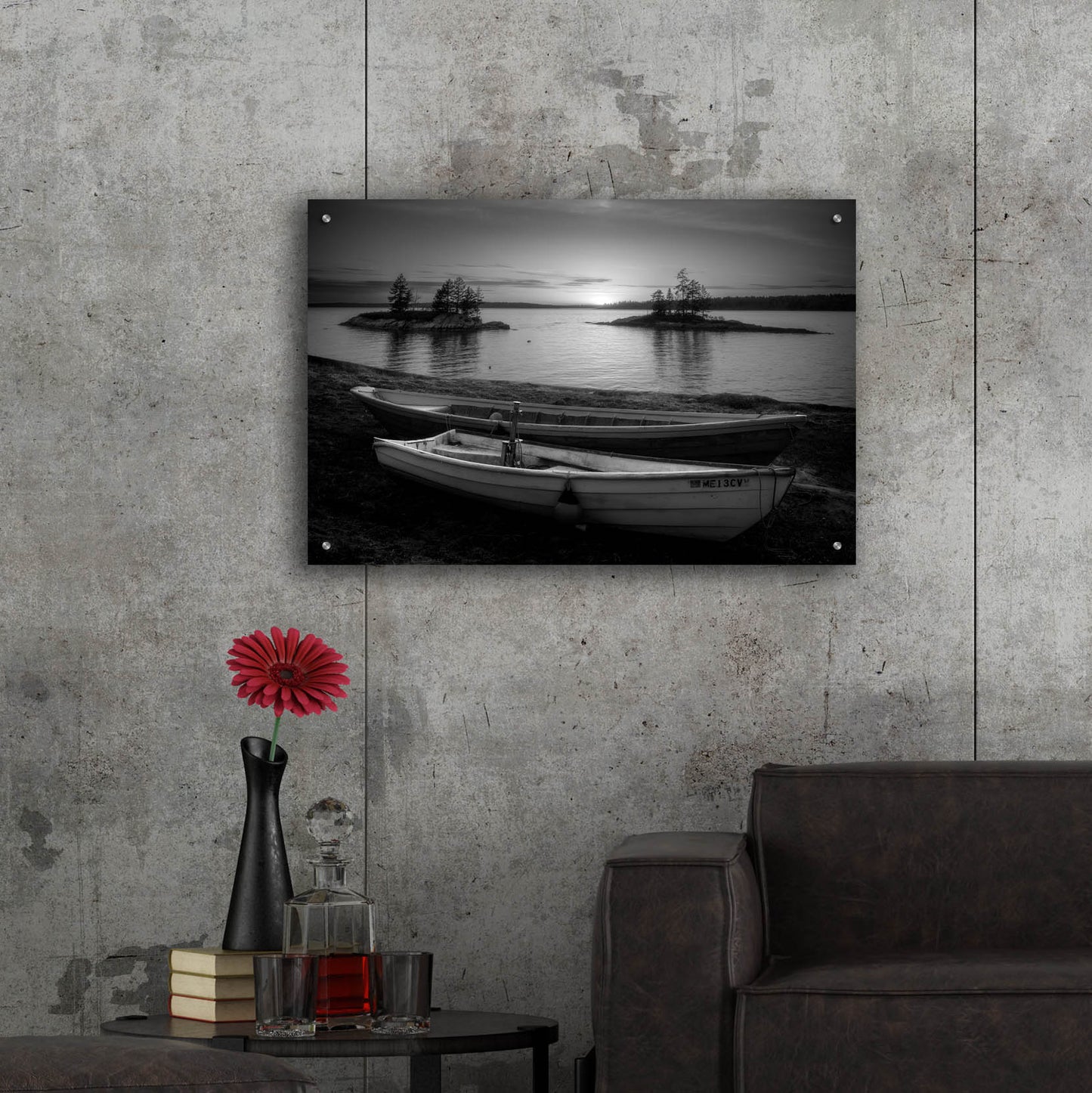 Epic Art 'Spring Sunset Lookout Point BW' by Rick Berk, Acrylic Glass Wall Art,36x24