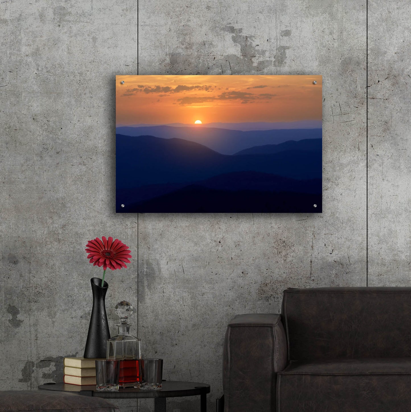 Epic Art 'Shenandoah Sunset' by Rick Berk, Acrylic Glass Wall Art,36x24