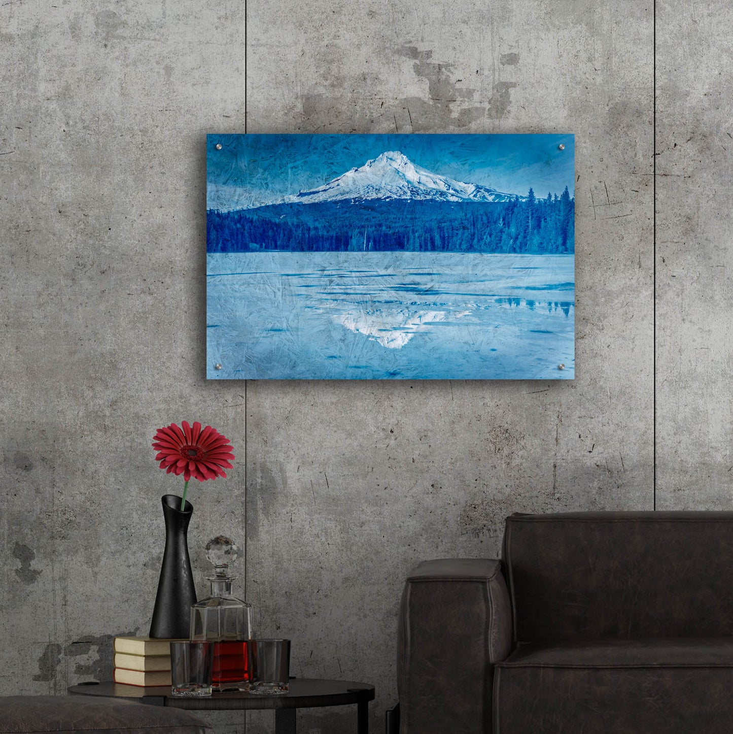 Epic Art 'Mount Hood Reflectionsred' by Rick Berk, Acrylic Glass Wall Art,36x24