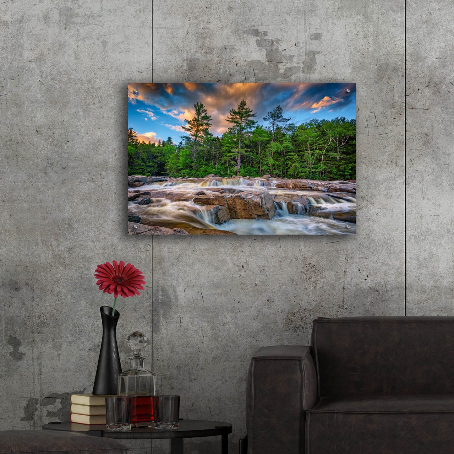 Epic Art 'Lower Falls of Kancamagus Highway' by Rick Berk, Acrylic Glass Wall Art,36x24