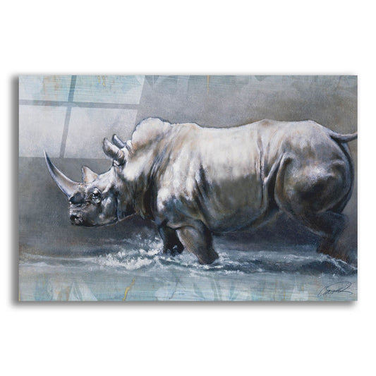 Epic Art 'The Pedestrian Rhino' by Robert Campbell, Acrylic Glass Wall Art
