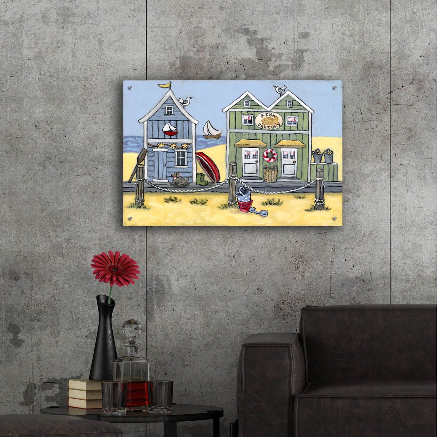 Epic Art 'Fish Factory' by Holly Wojhan, Acrylic Glass Wall Art,36x24
