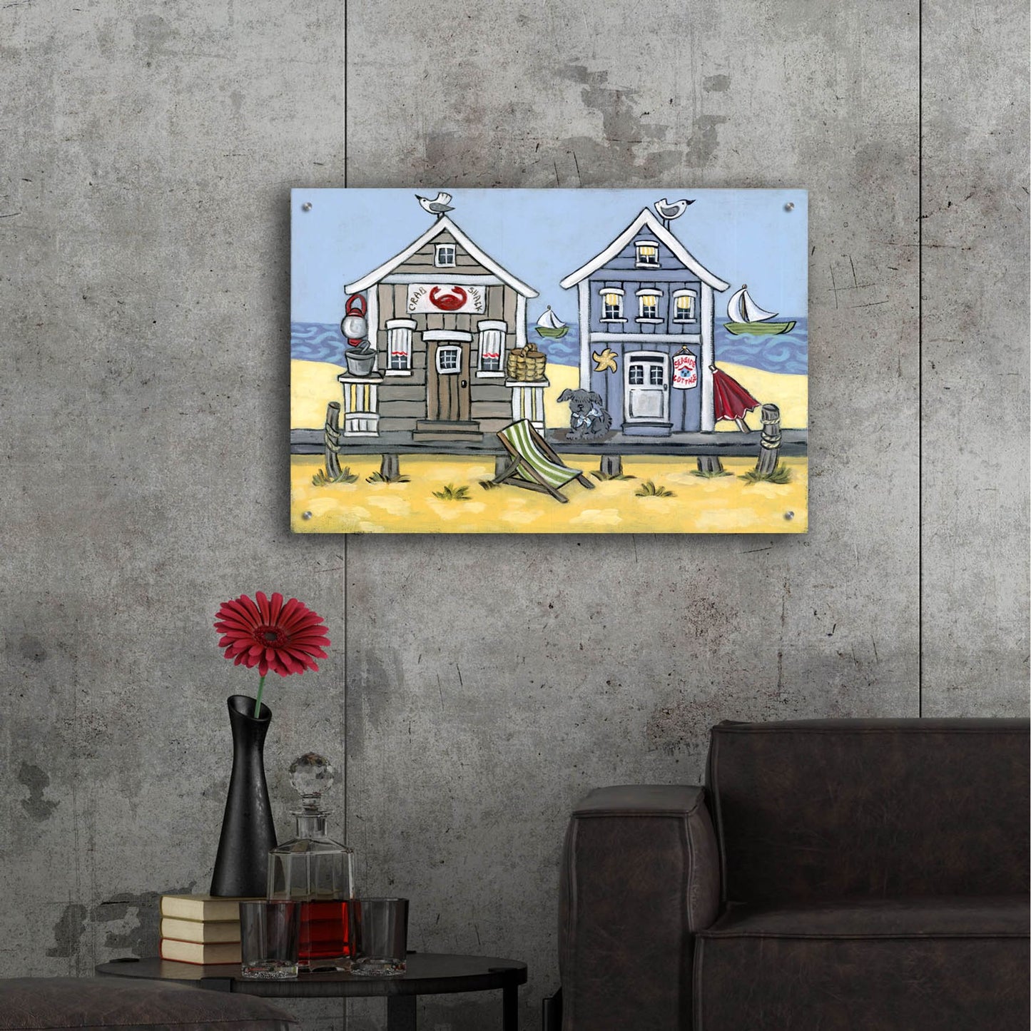 Epic Art 'Crab Shack' by Holly Wojhan, Acrylic Glass Wall Art,36x24