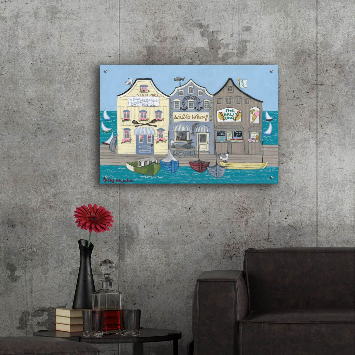 Epic Art 'The Salty Dog' by Holly Wojhan, Acrylic Glass Wall Art,36x24