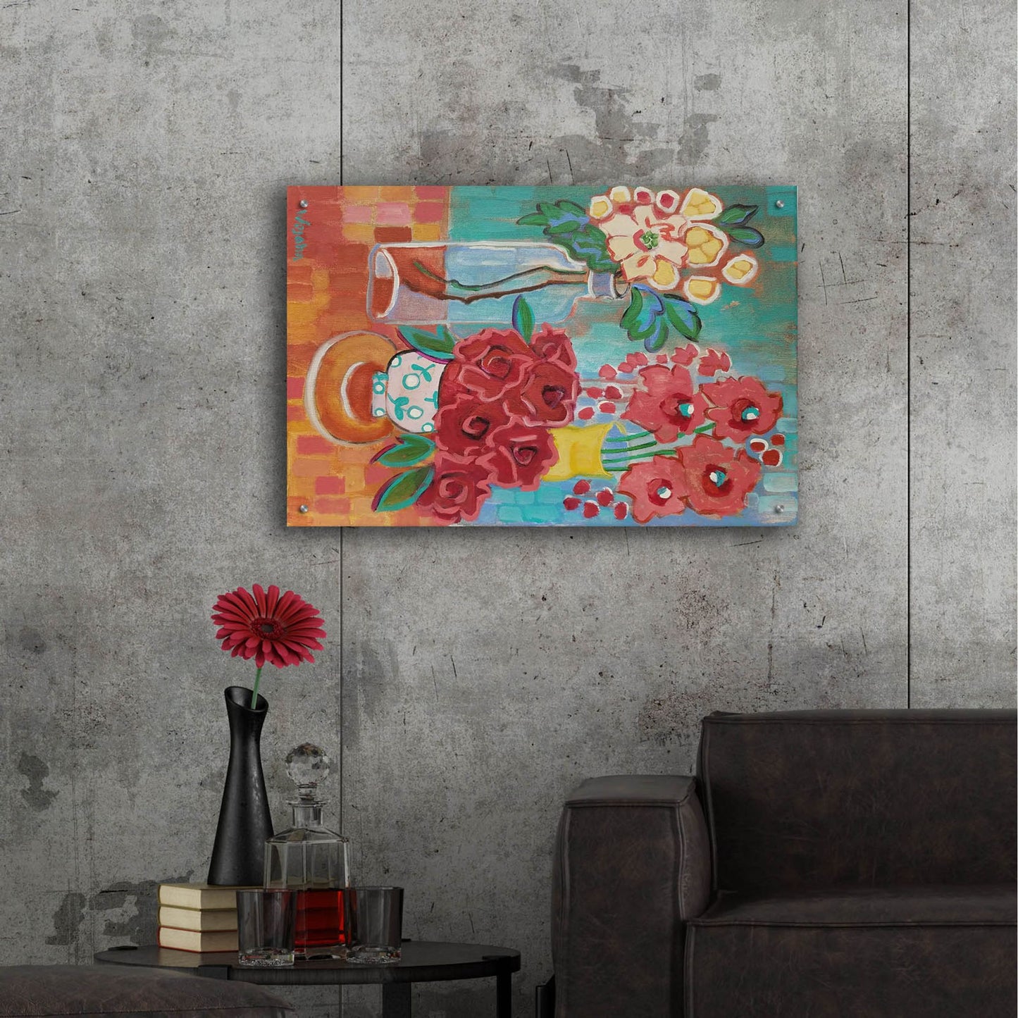 Epic Art 'Hello There Coral' by Holly Wojhan, Acrylic Glass Wall Art,36x24
