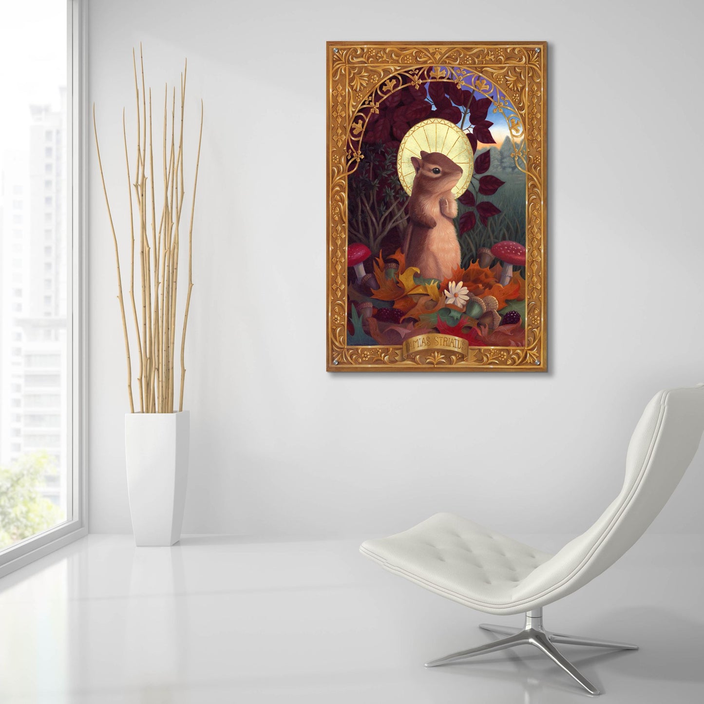 Epic Art 'Tamias Striatus' by Gina Matarazzo, Acrylic Glass Wall Art,24x36