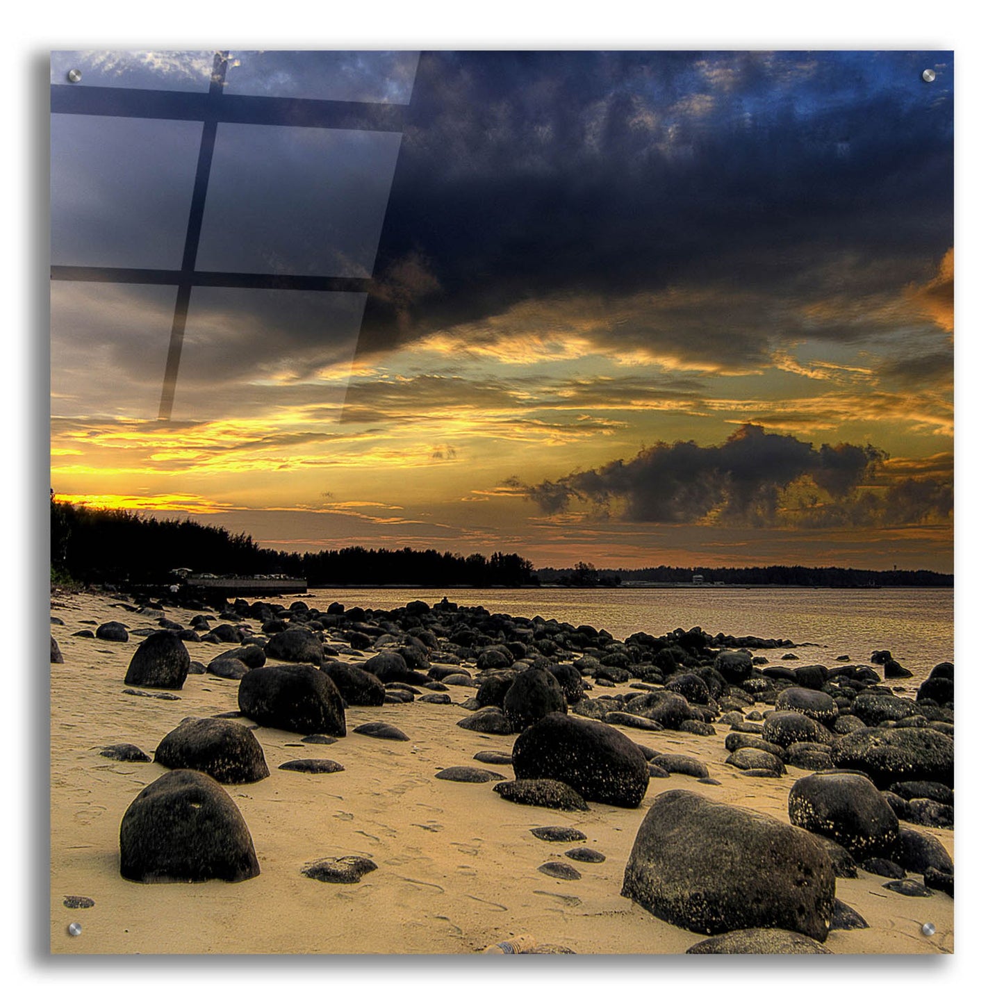 Epic Art 'Rocks On Beach 1' by Photoinc Studio, Acrylic Glass Wall Art