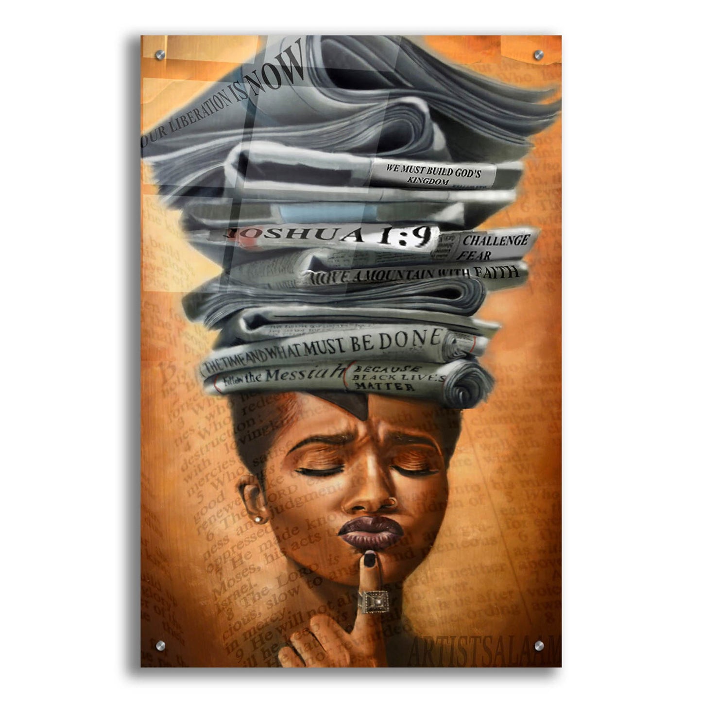 Epic Art 'Liberated Thoughts' by Salaam Muhammad, Acrylic Glass Wall Art