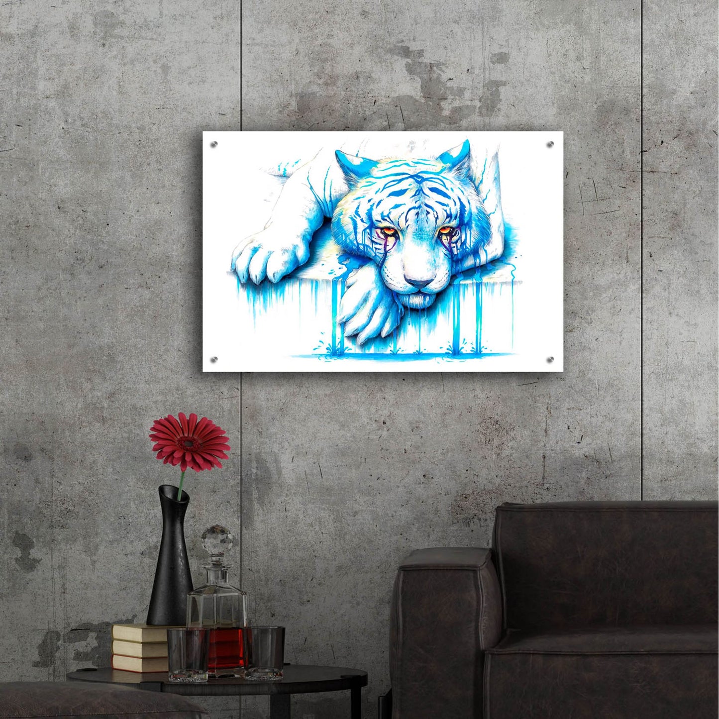 Epic Art 'Blue Tears' by JoJoesArt, Acrylic Glass Wall Art,36x24