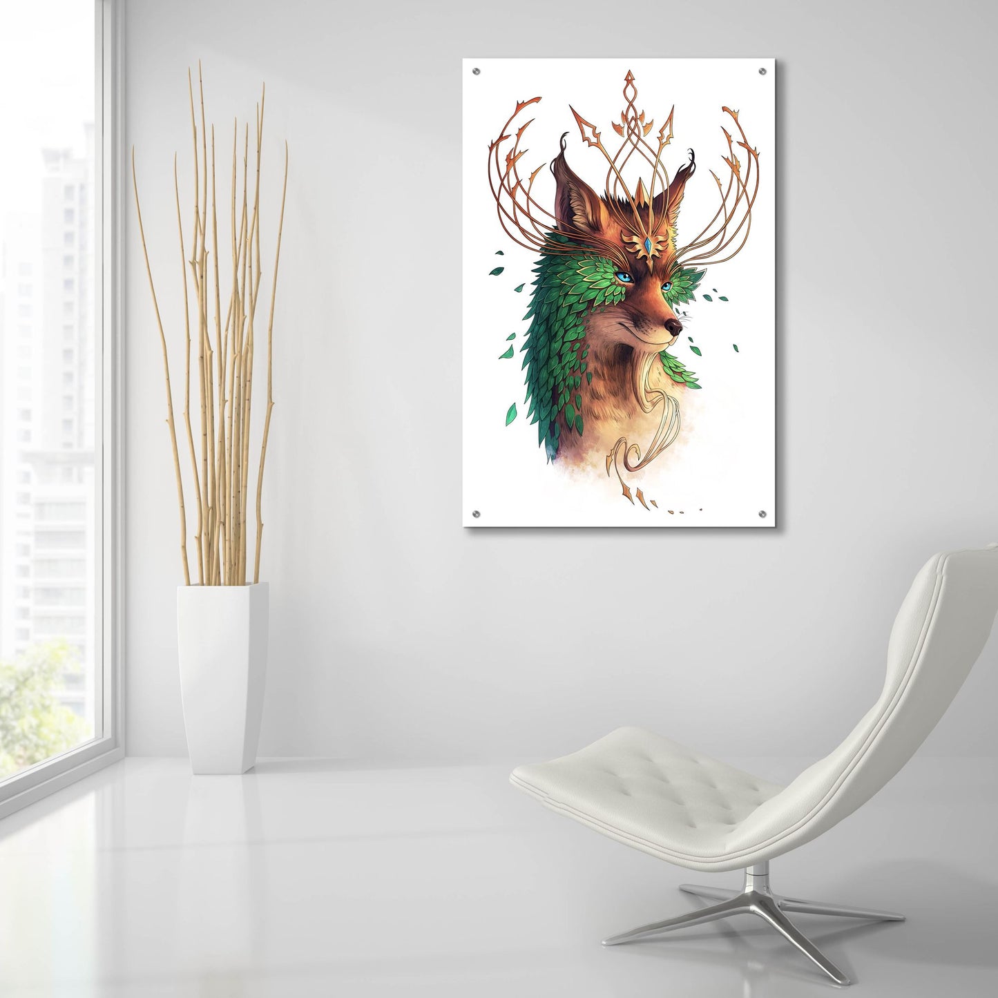 Epic Art 'Fox Colored' by JoJoesArt, Acrylic Glass Wall Art,24x36