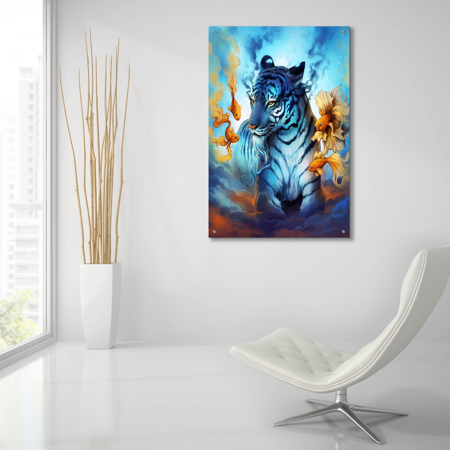 Epic Art 'Tiger Fish' by JoJoesArt, Acrylic Glass Wall Art,24x36