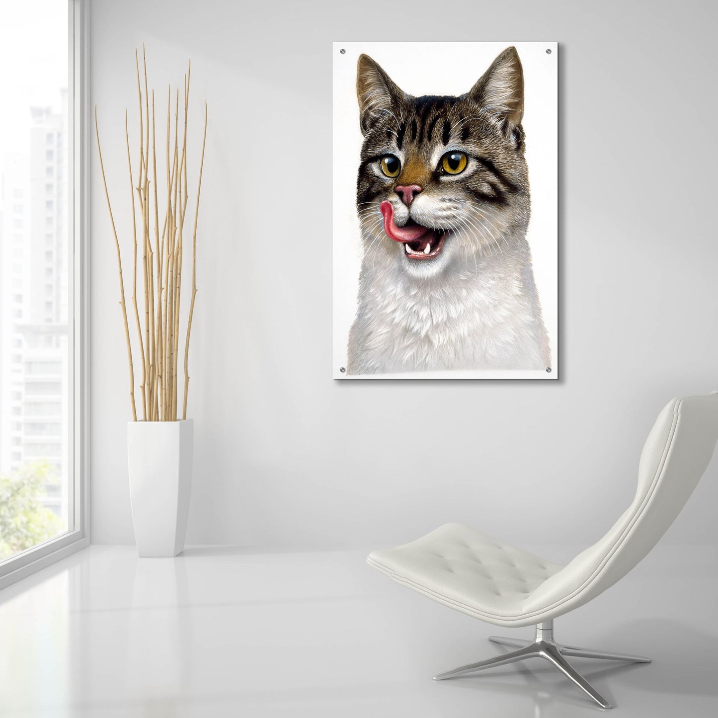 Epic Art 'Cat' by Harro Maass, Acrylic Glass Wall Art,24x36