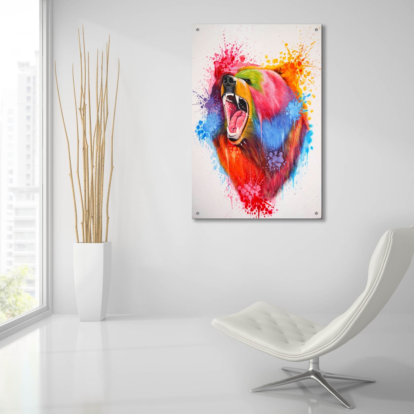 Epic Art 'Oso Splash' by Ivan Negrete, Acrylic Glass Wall Art,24x36