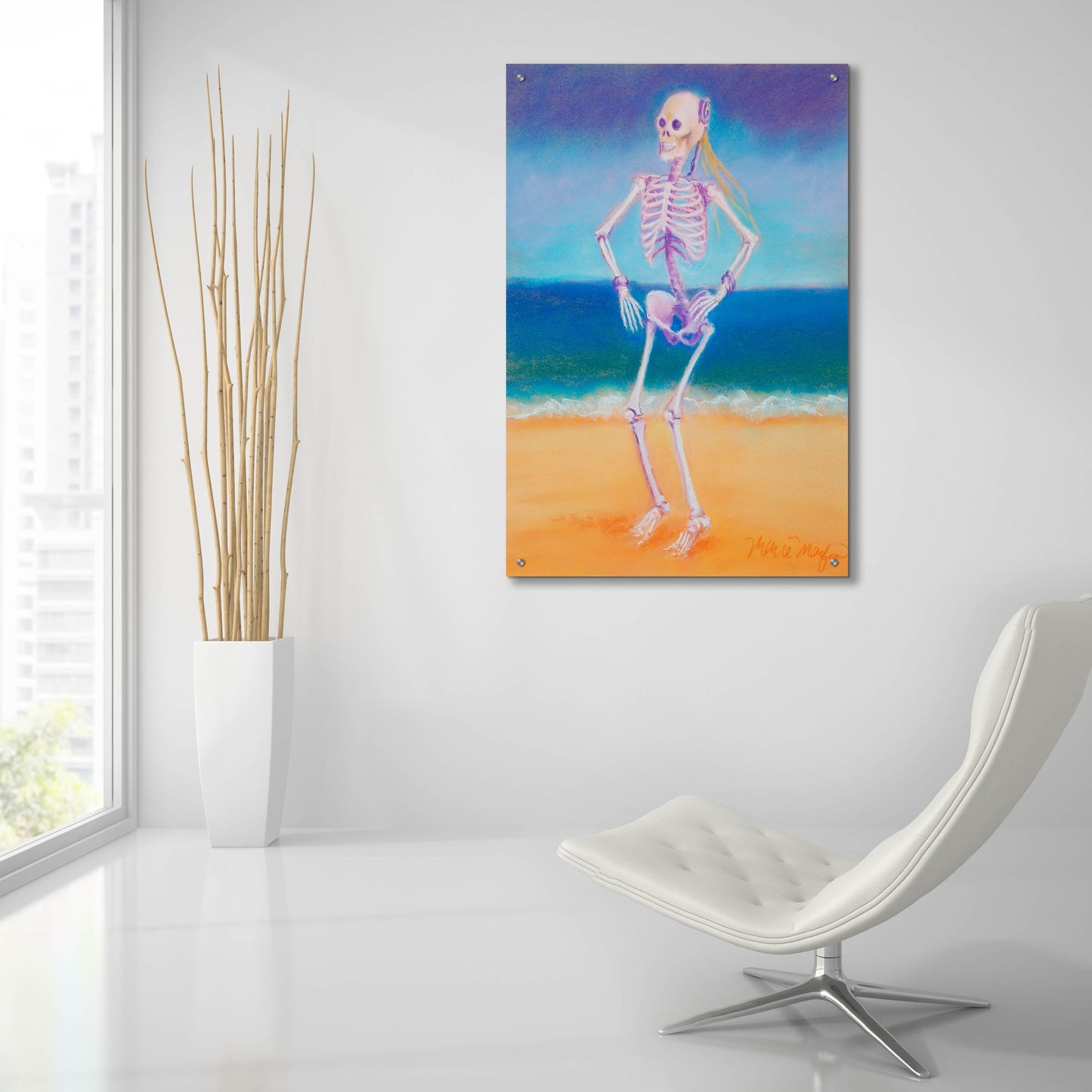 Epic Art 'Skelly Dancer II' by Marie Marfia Fine Art, Acrylic Glass Wall Art,24x36