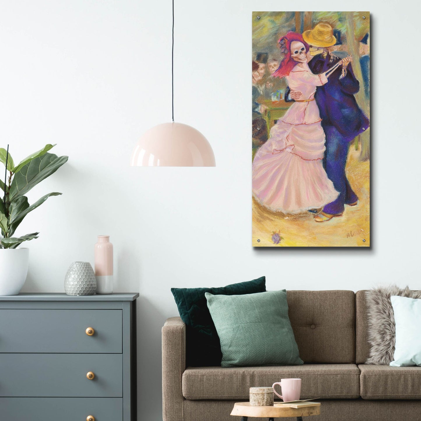 Epic Art 'Skelly Dance At Bougival' by Marie Marfia Fine Art, Acrylic Glass Wall Art,24x48