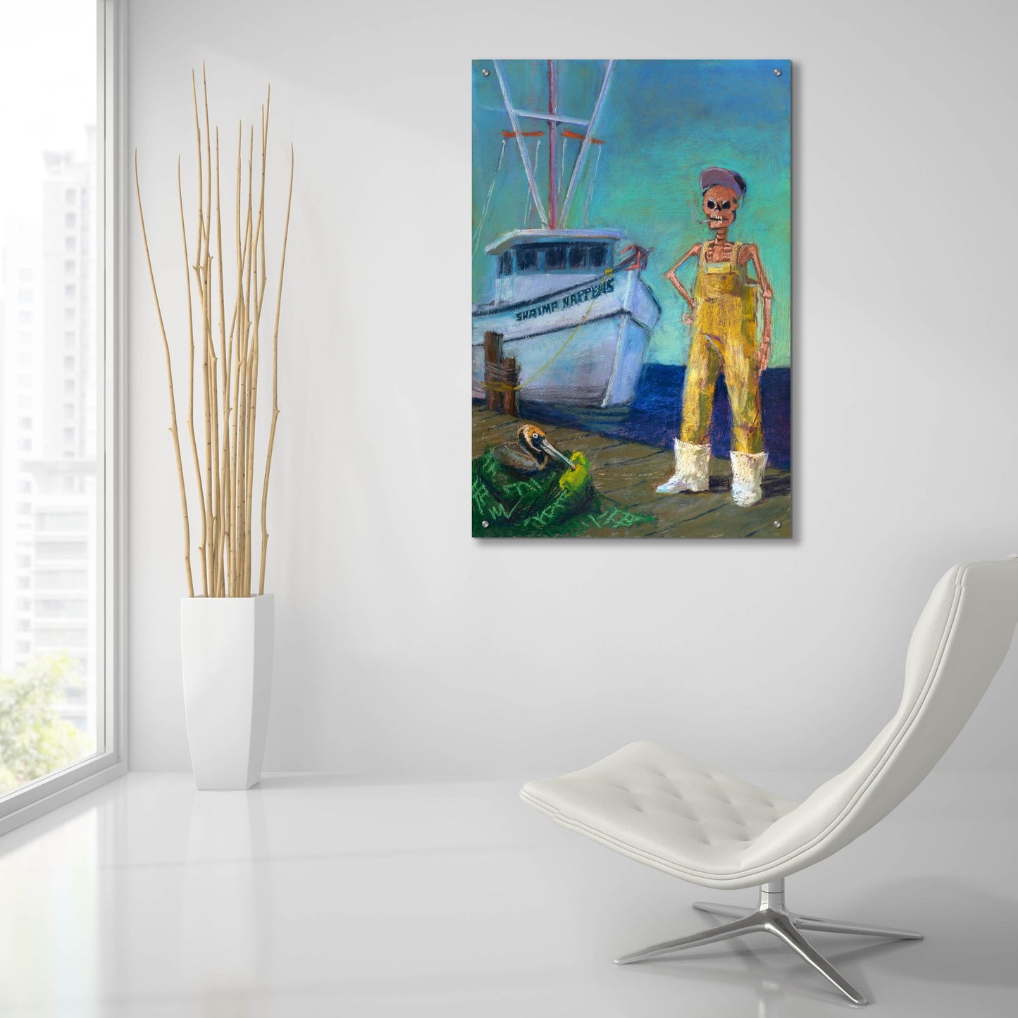Epic Art 'Shrimp Happens' by Marie Marfia Fine Art, Acrylic Glass Wall Art,24x36