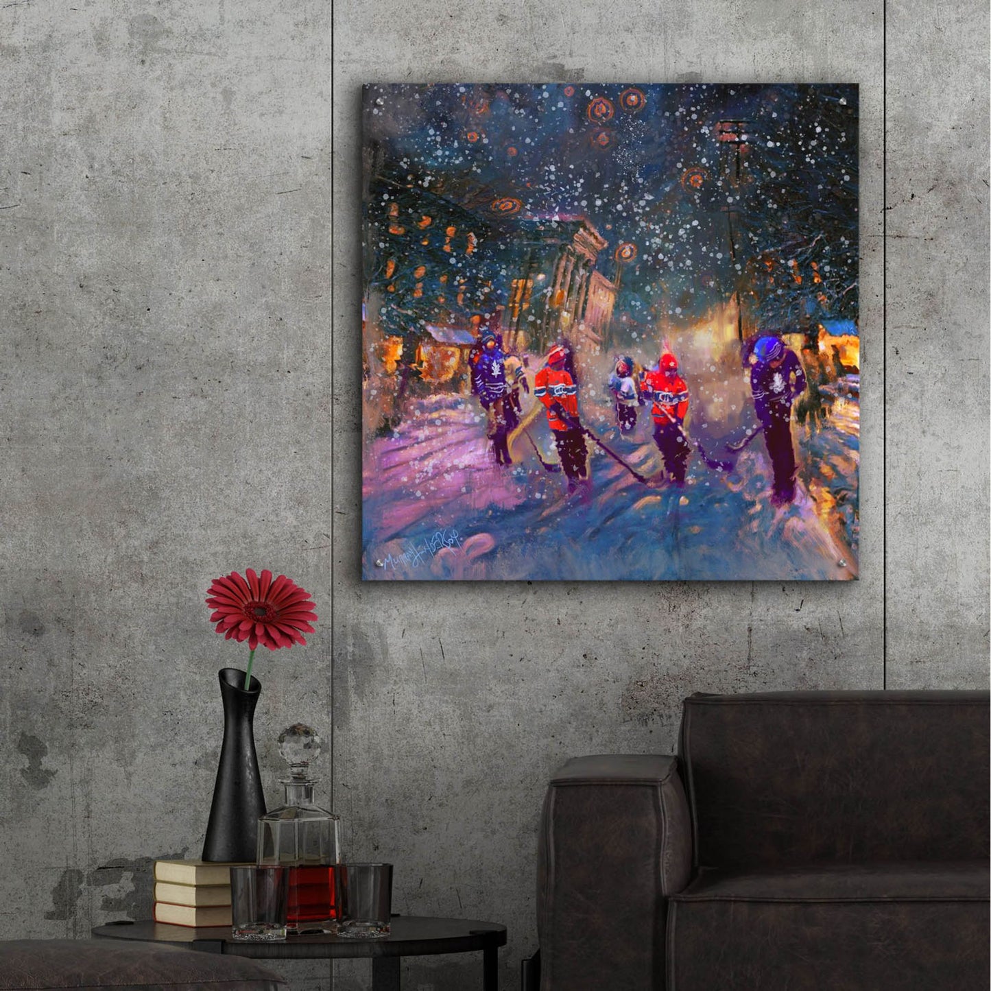 Epic Art 'Street Game' by Murray Henderson Fine Art, Acrylic Glass Wall Art,36x36