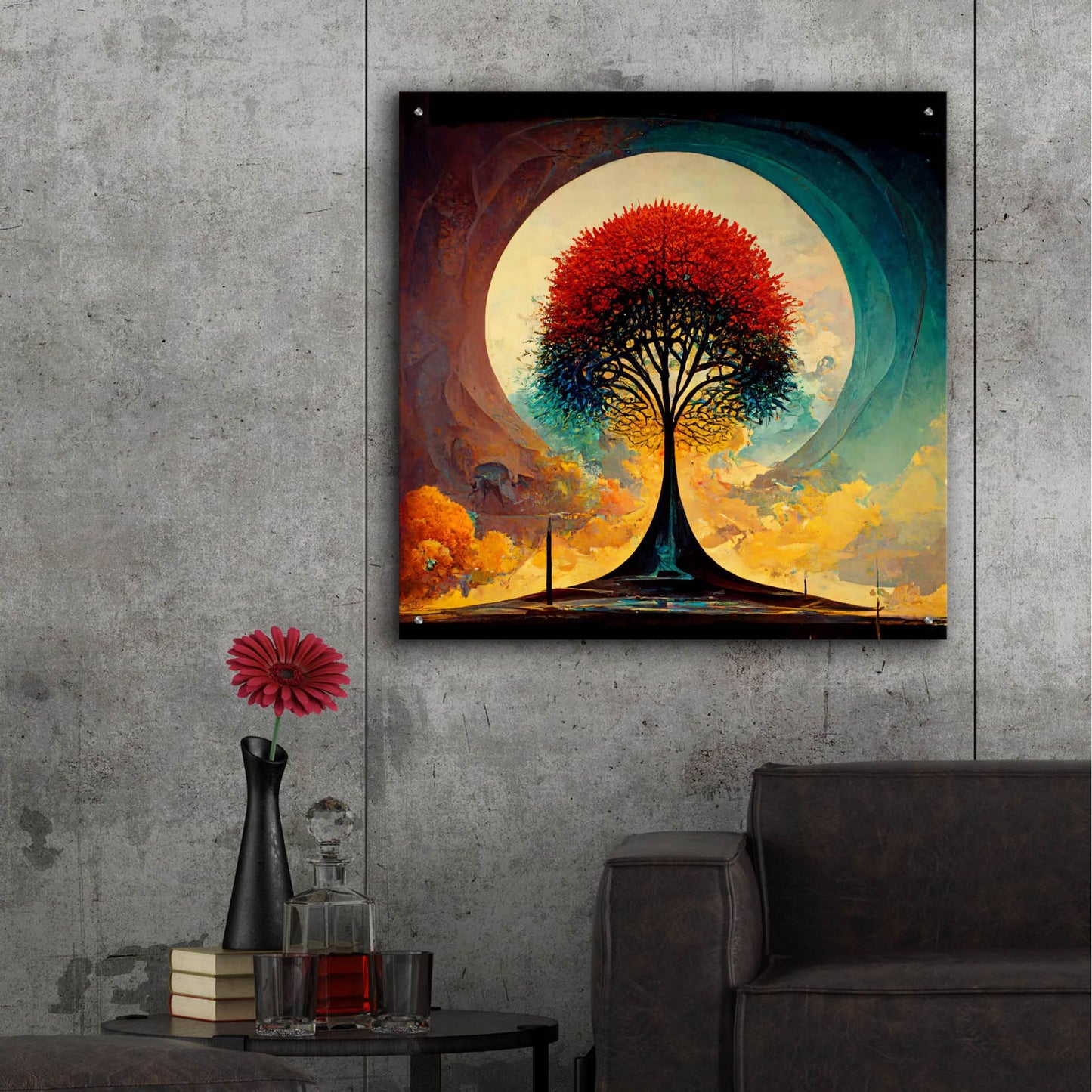 Epic Art 'Tree Of Life 11' by Ray Heere, Acrylic Glass Wall Art,36x36