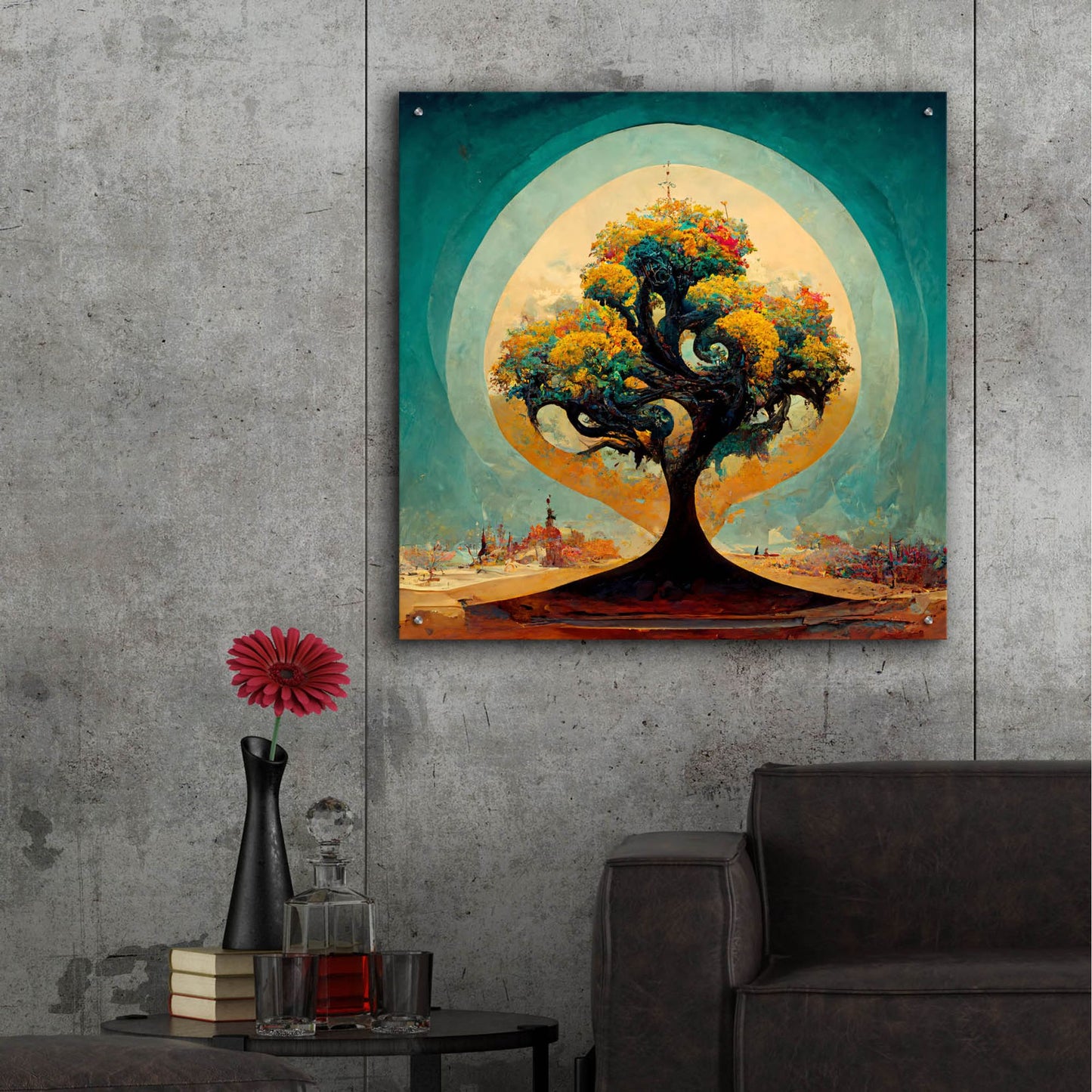 Epic Art 'Tree Of Life 31' by Ray Heere, Acrylic Glass Wall Art,36x36