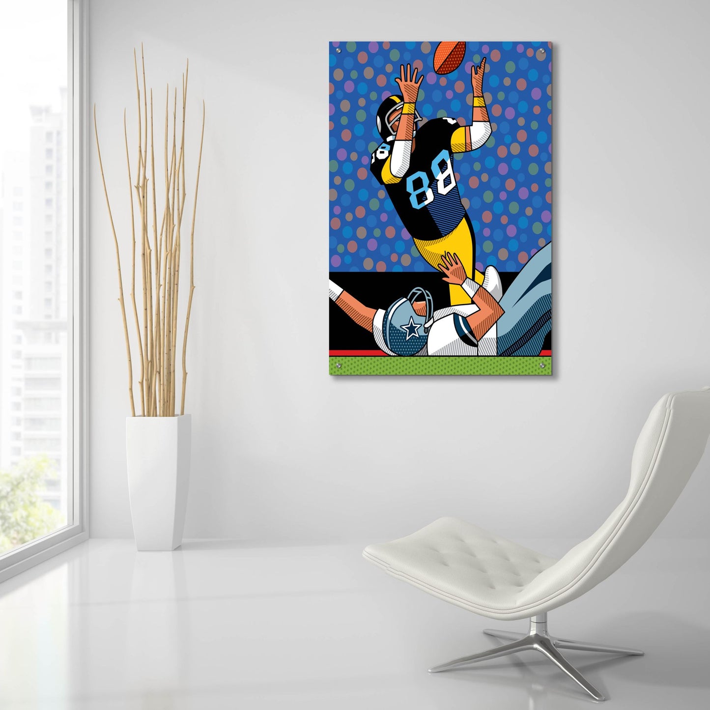 Epic Art 'Lynn Swann Super Bowl Catch' by Ron Magnes, Acrylic Glass Wall Art,24x36