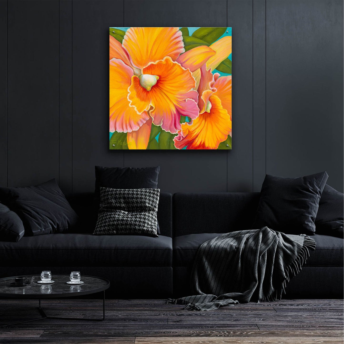 Epic Art 'Orchid Series 2' by Tim Marsh, Acrylic Glass Wall Art,36x36