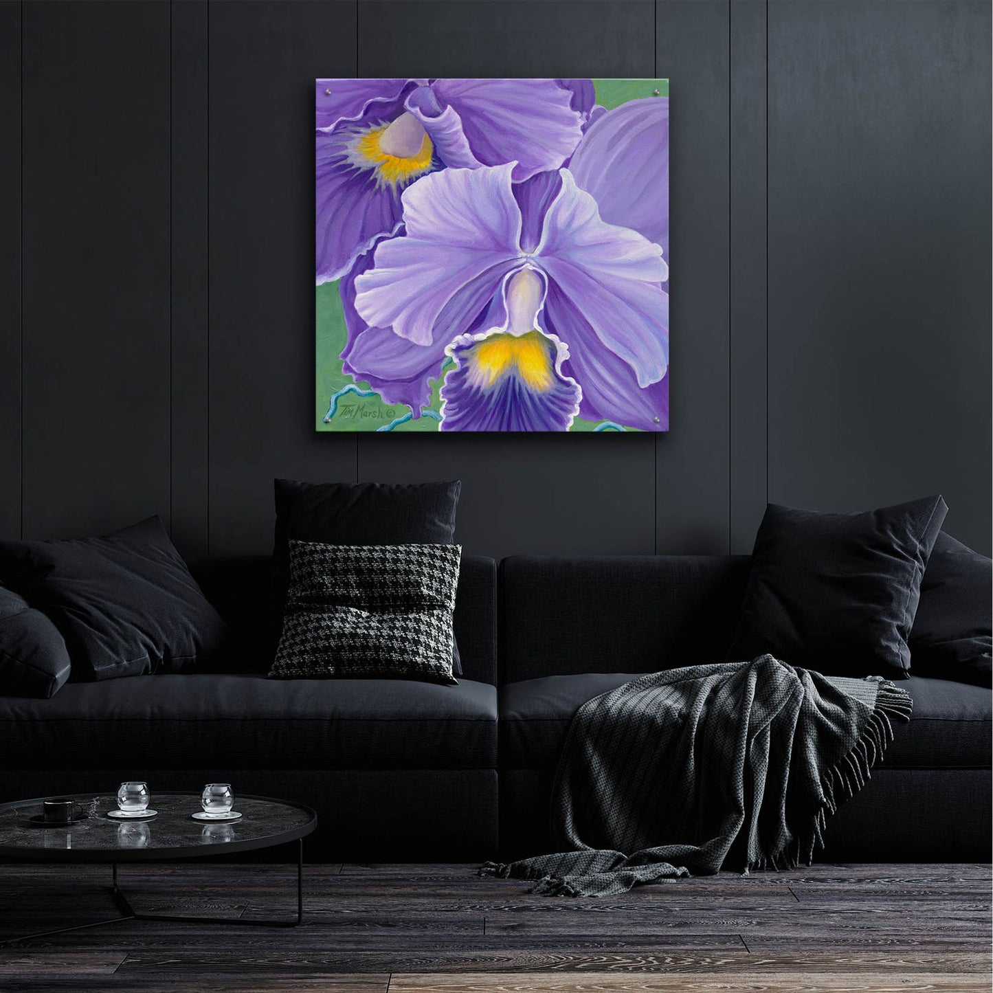Epic Art 'Orchid Series 3' by Tim Marsh, Acrylic Glass Wall Art,36x36