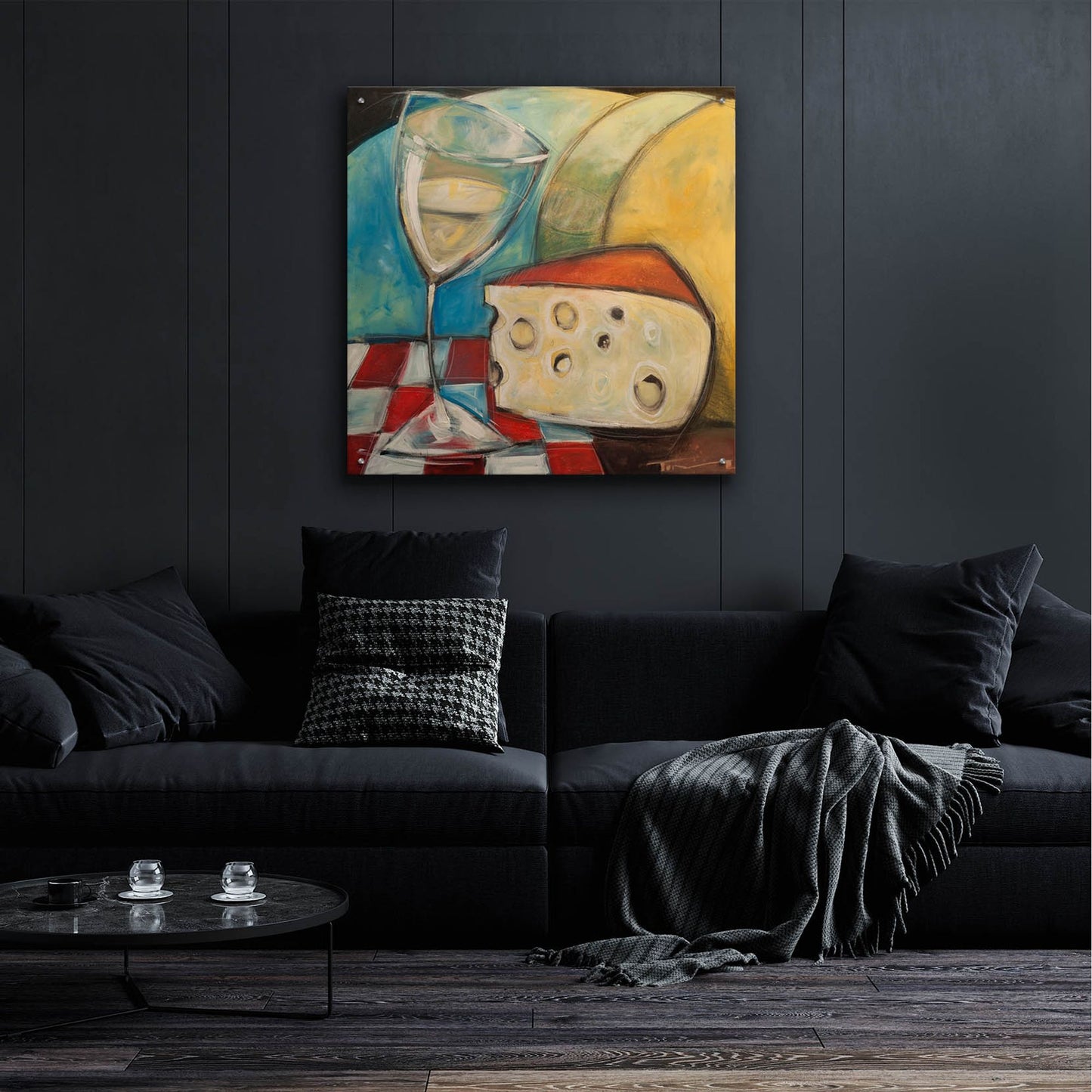 Epic Art 'Wine Wedge And Wheel' by Tim Nyberg, Acrylic Glass Wall Art,36x36