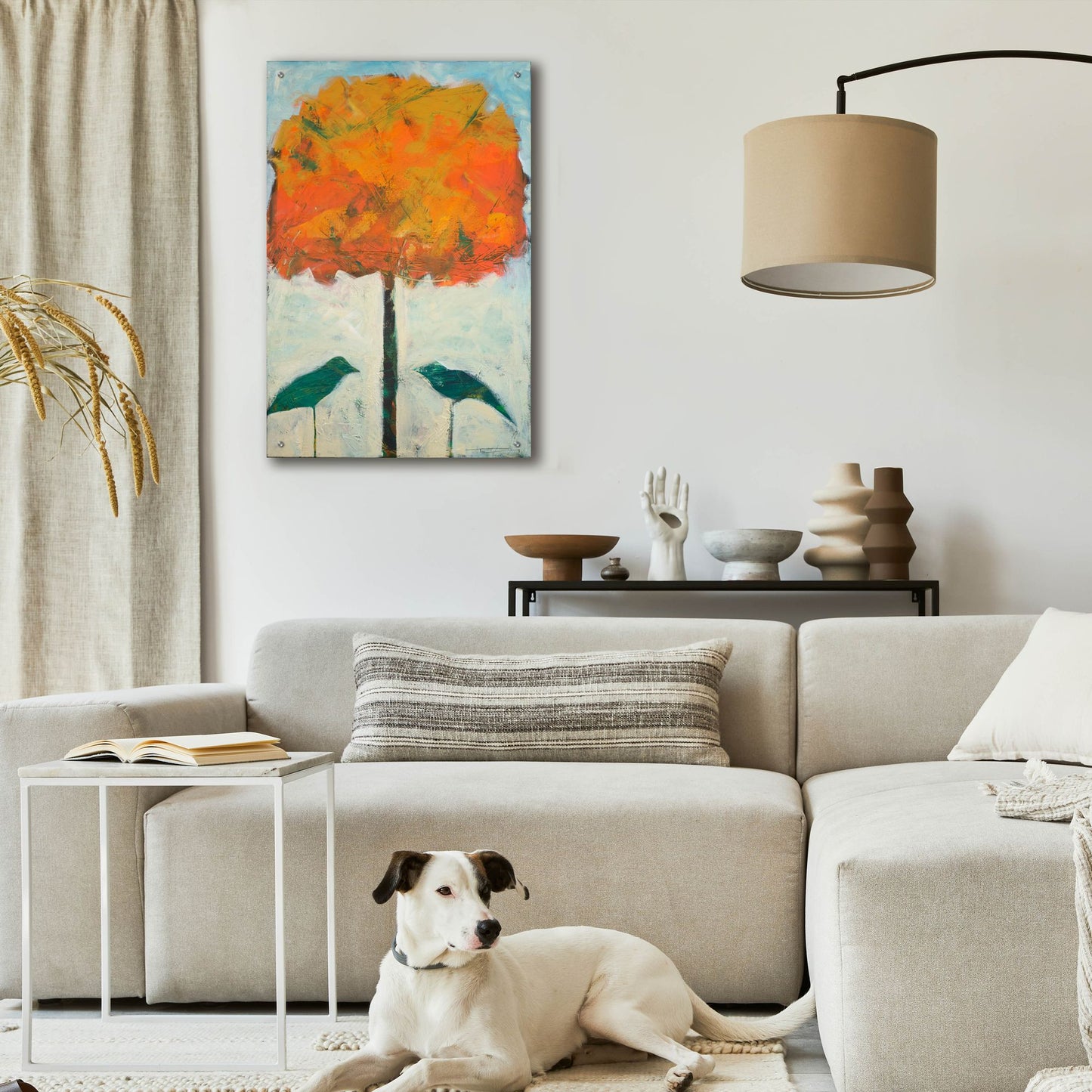 Epic Art 'Birds And Maple' by Tim Nyberg, Acrylic Glass Wall Art,24x36