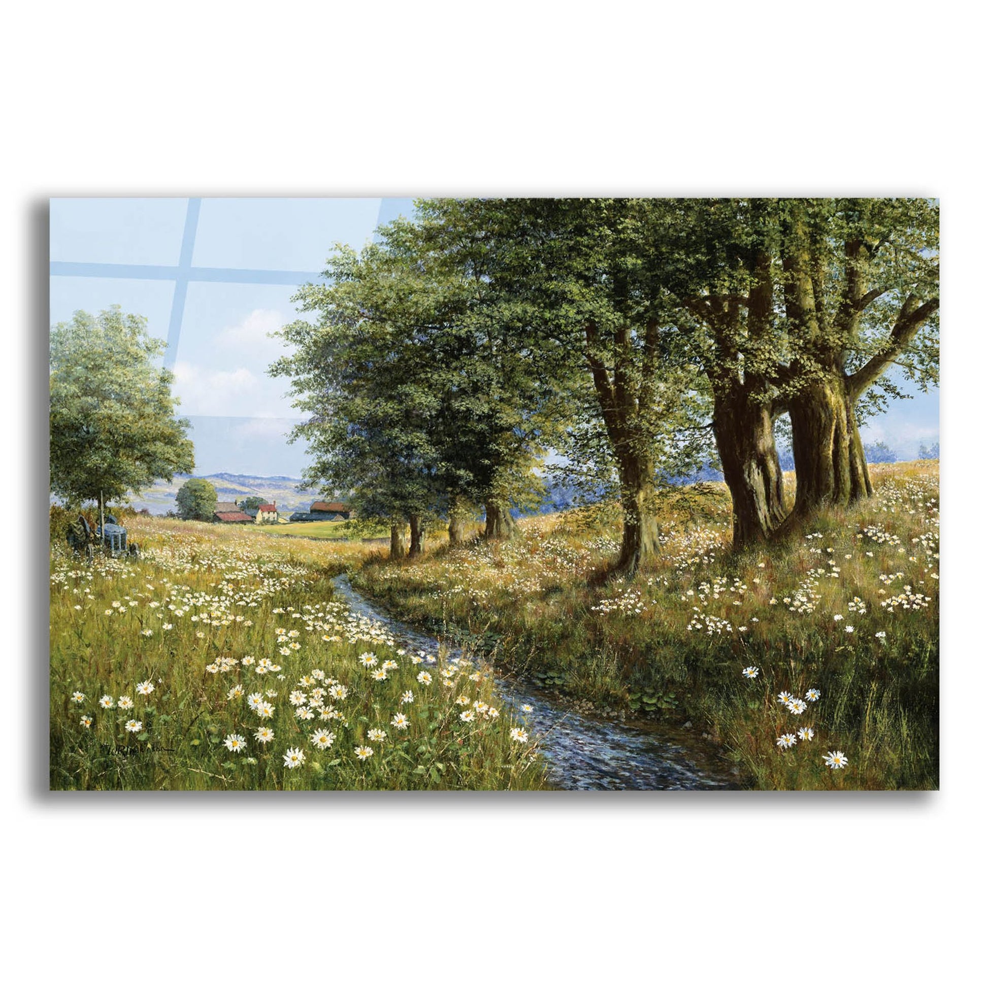 Epic Art 'Beeches And Daisies' by Bill Makinson, Acrylic Glass Wall Art,24x16