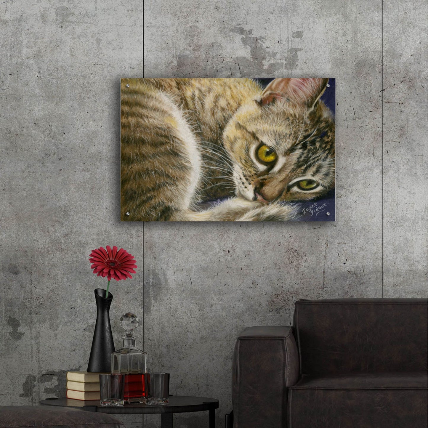 Epic Art 'Bright Eyes' by Janet Pidoux, Acrylic Glass Wall Art,36x24