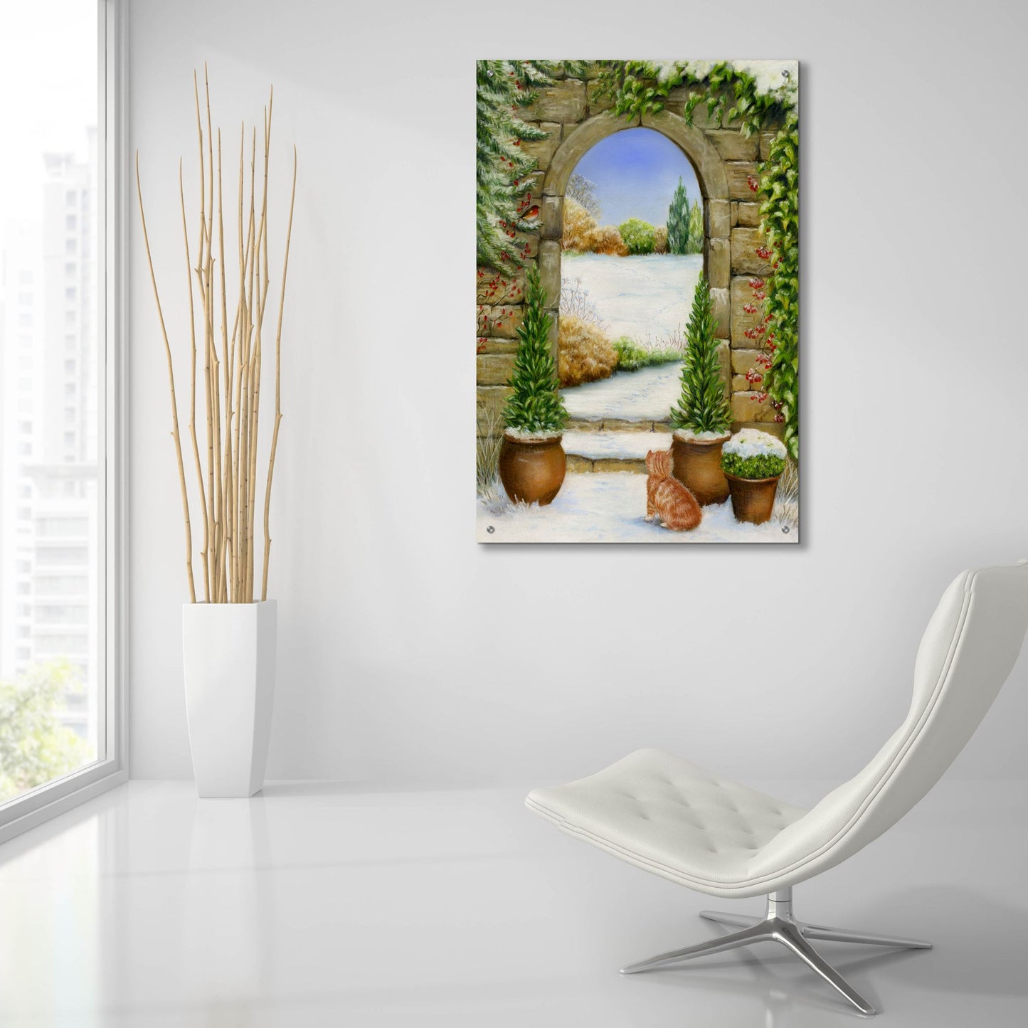 Epic Art 'Christmas Garden' by Janet Pidoux, Acrylic Glass Wall Art,24x36