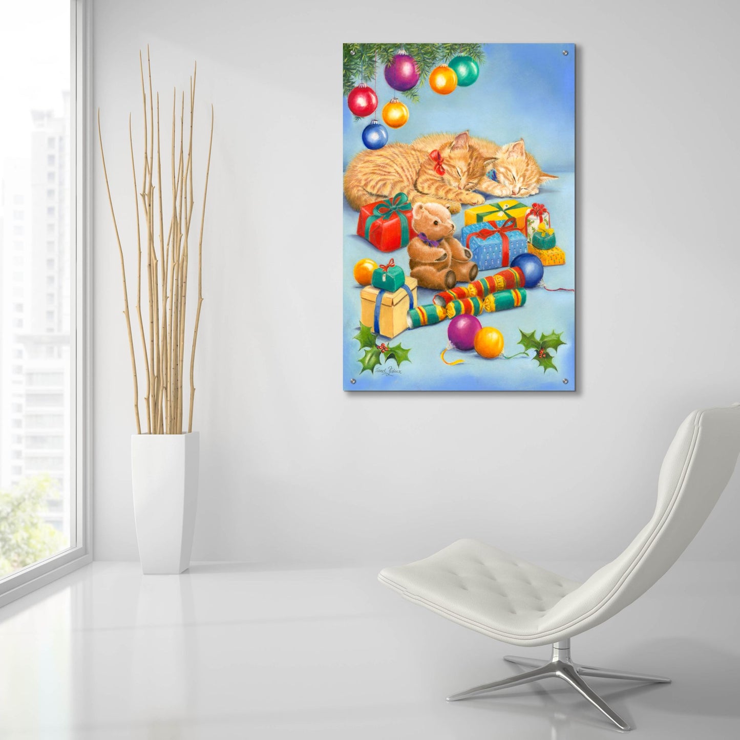 Epic Art 'Christmas Kittens' by Janet Pidoux, Acrylic Glass Wall Art,24x36