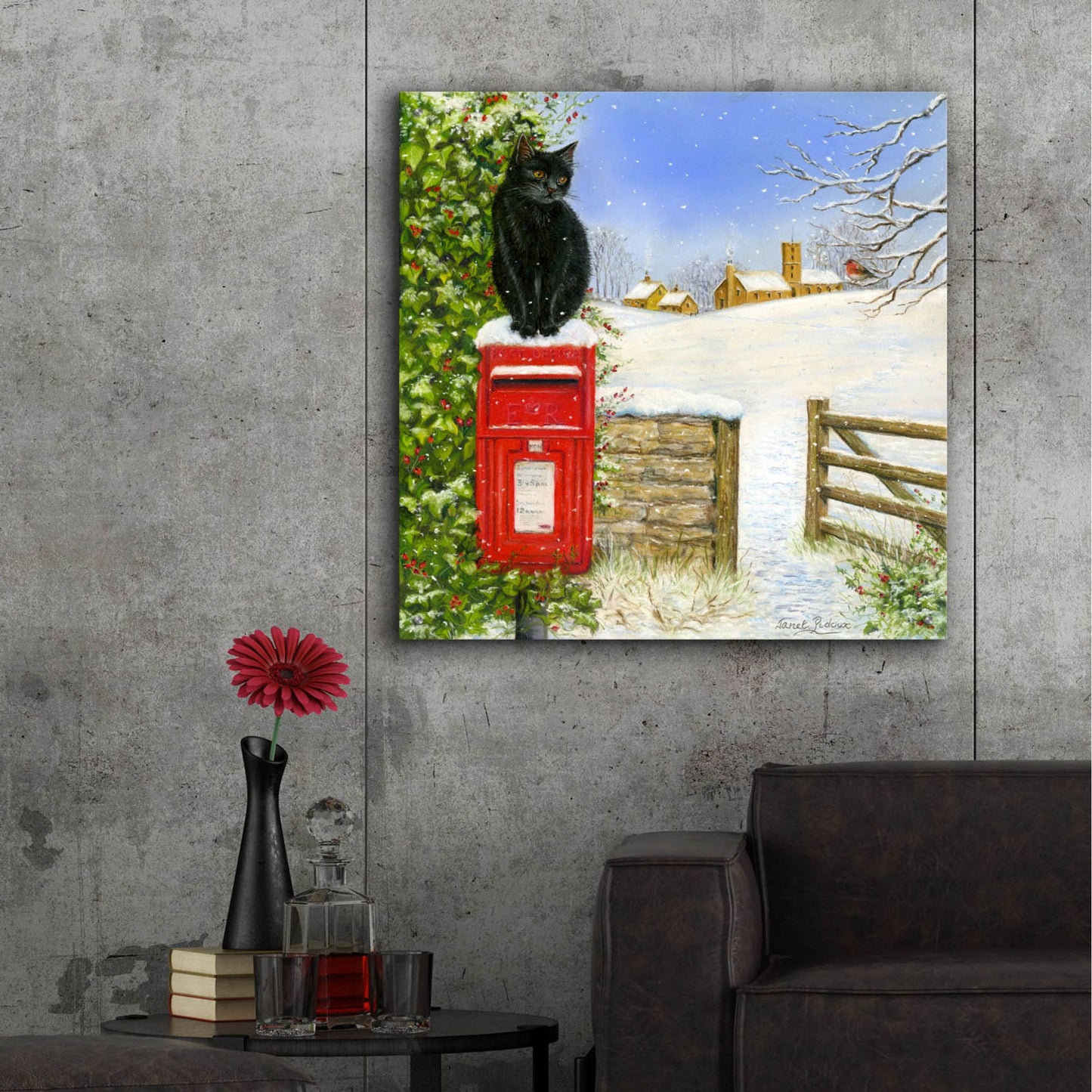 Epic Art 'Christmas Post Box' by Janet Pidoux, Acrylic Glass Wall Art,36x36