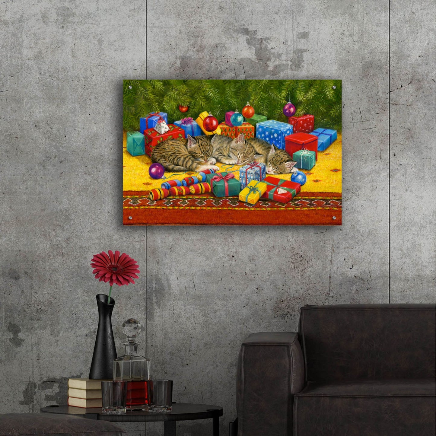 Epic Art 'Under The Christmas Tree' by Janet Pidoux, Acrylic Glass Wall Art,36x24