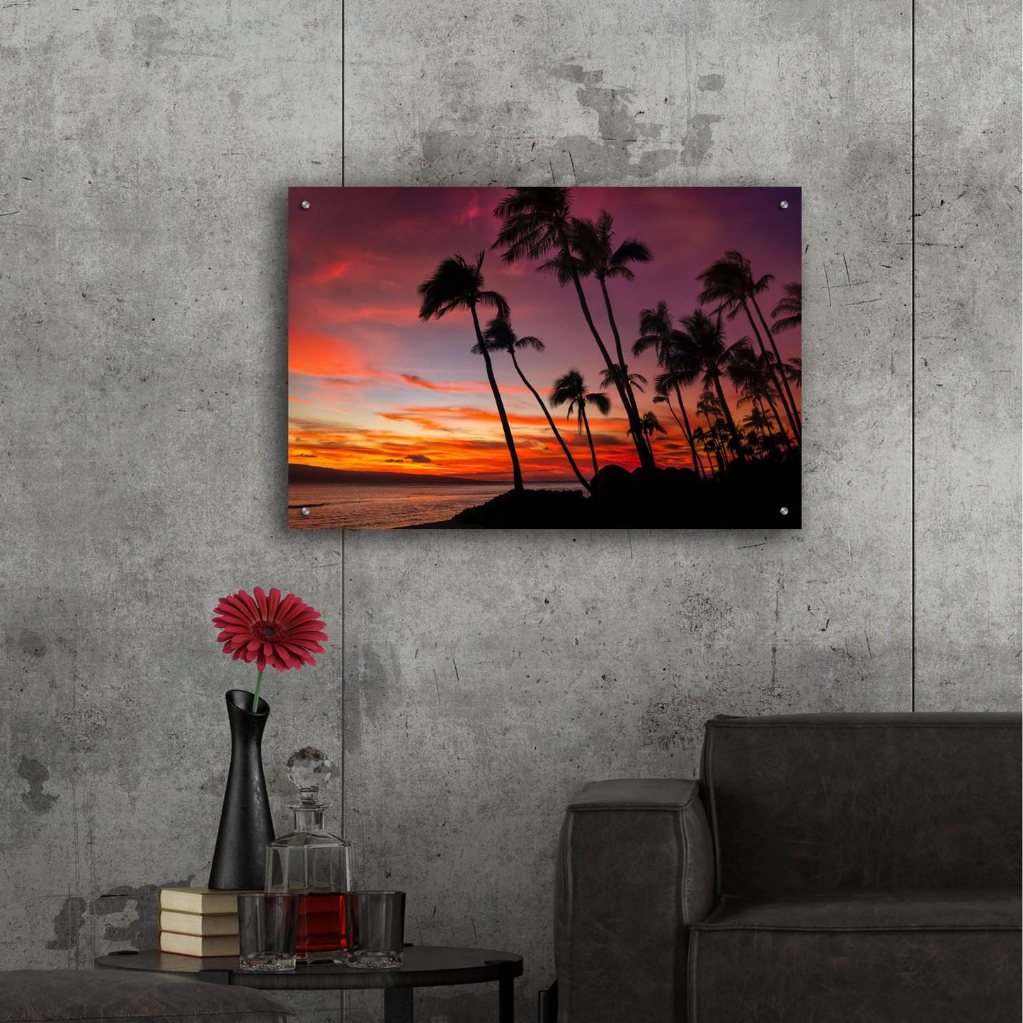 Epic Art 'Maui Sunset' by Jonathan Ross, Acrylic Glass Wall Art,36x24