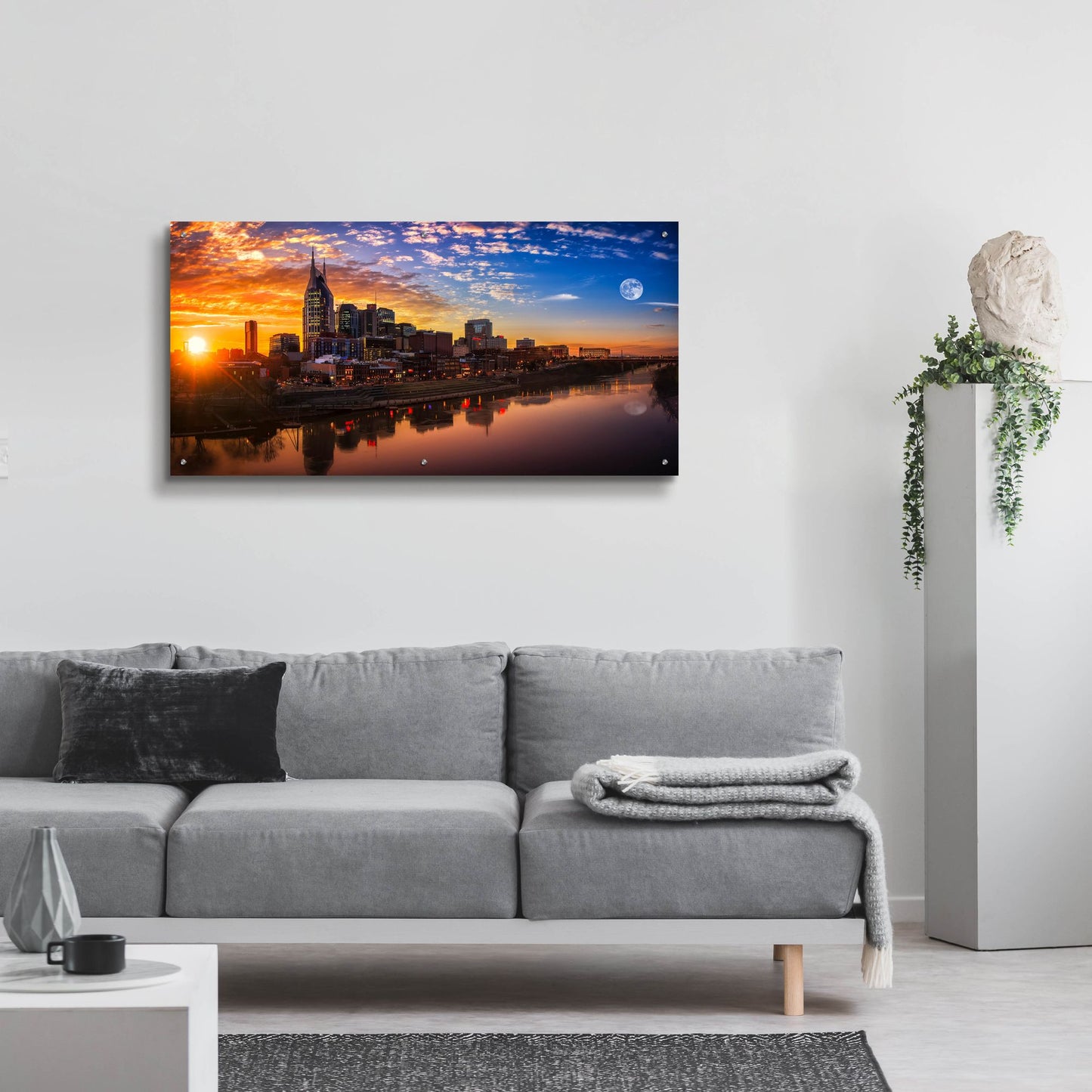 Epic Art 'Nashville Sunset' by Jonathan Ross, Acrylic Glass Wall Art,48x24