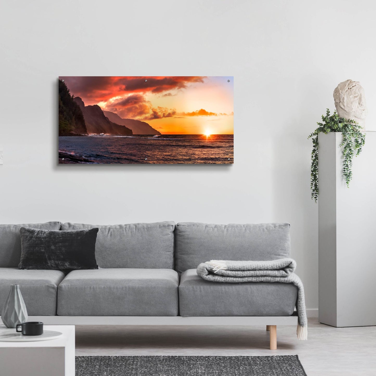 Epic Art 'Nepali Coast Sunset' by Jonathan Ross, Acrylic Glass Wall Art,48x24
